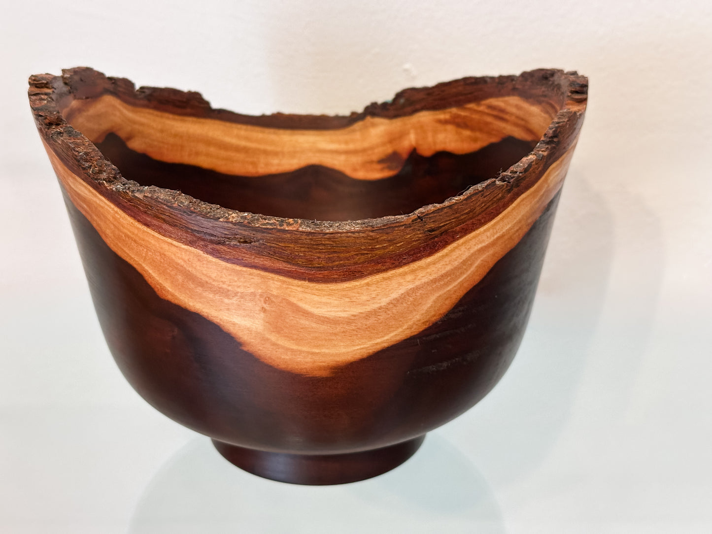 Natural Edge Artisanal Milo Wood Bowl, Handmade in Hawaii by Bowl Turner Llosh Winne