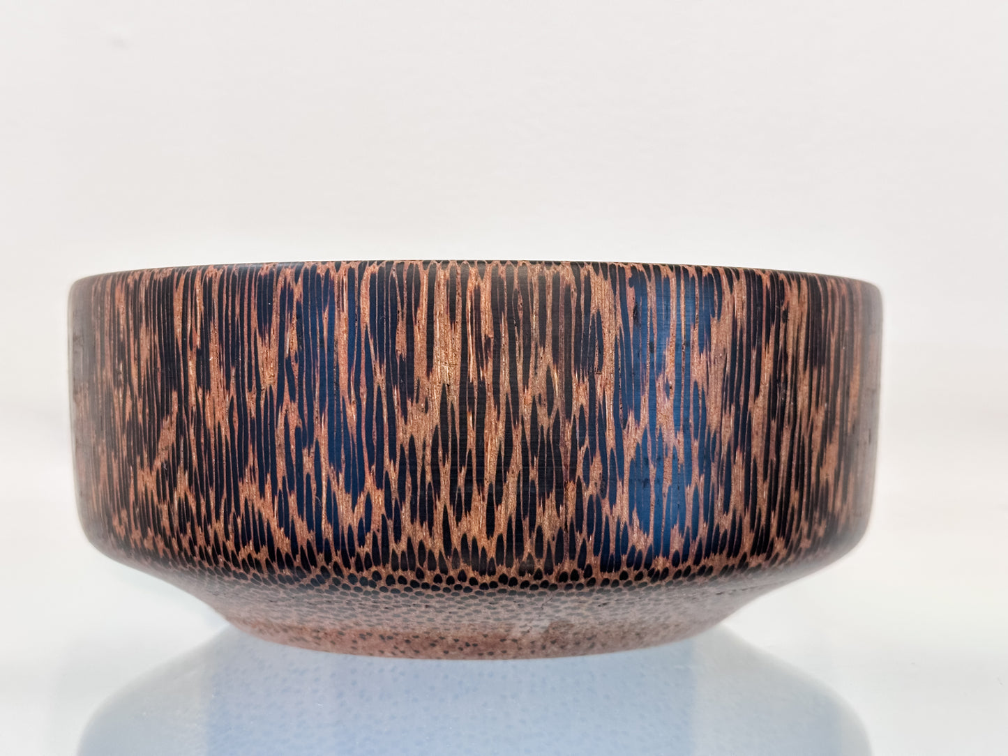 Manila Palm Wood Bowl, Handmade in Hawaii, with Turquoise Stone Inlay, Japanese Kintsugi-Inspired