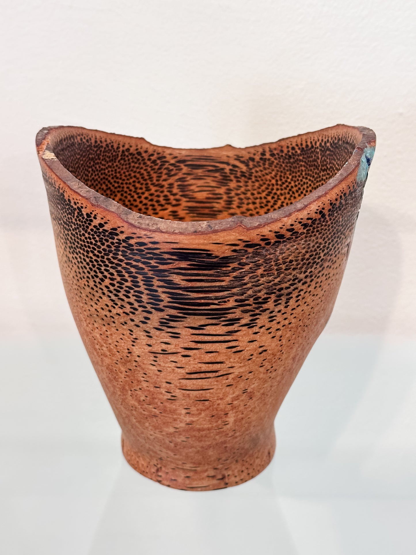 Kintsugi Manila Palm Wood Bowl, Handmade in Hawaii, with Turquoise and Lapis Lazuli Stone Inlay