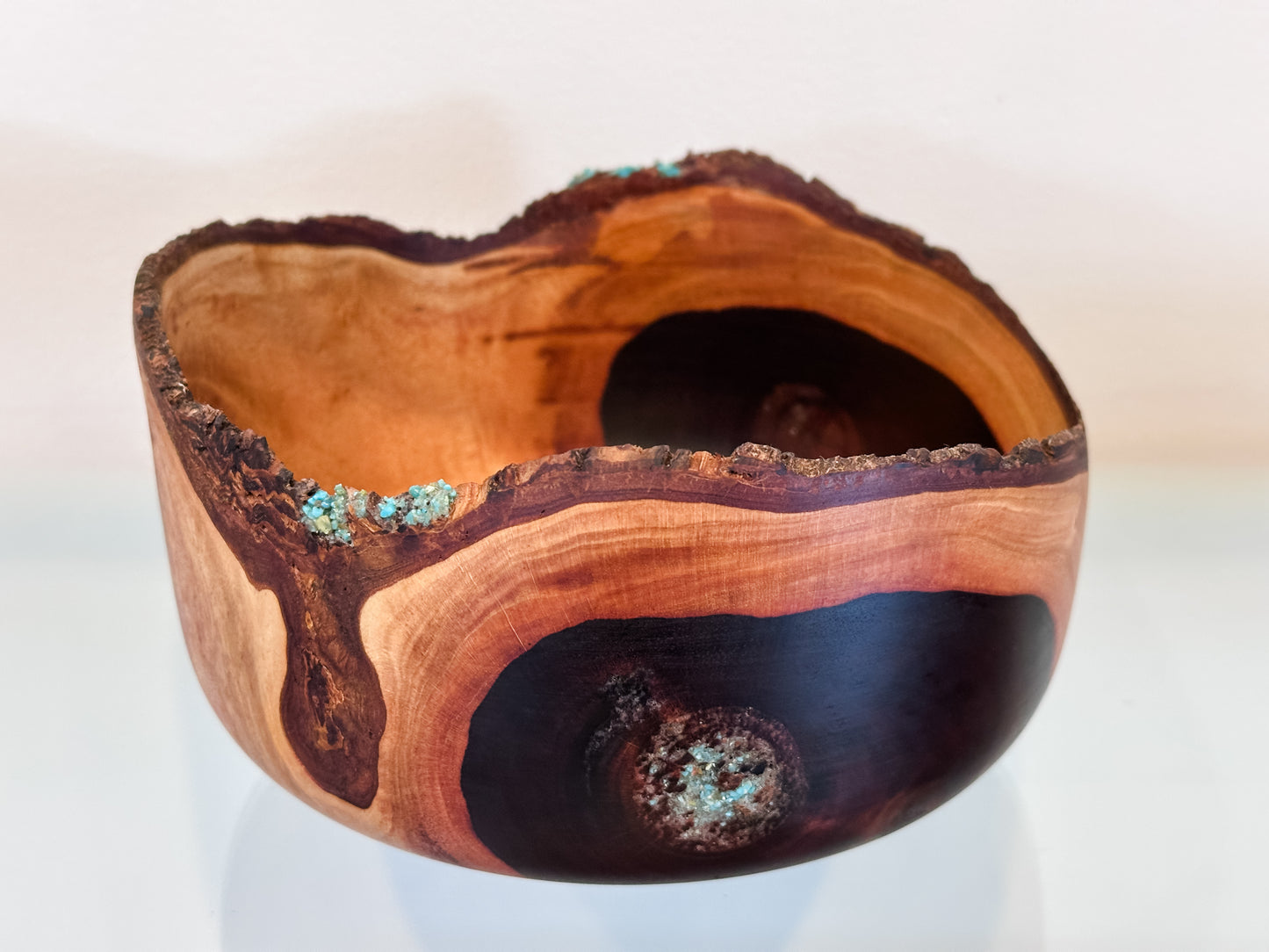 Natural Edge Artisanal Milo Wood Bowl, Handmade in Hawaii