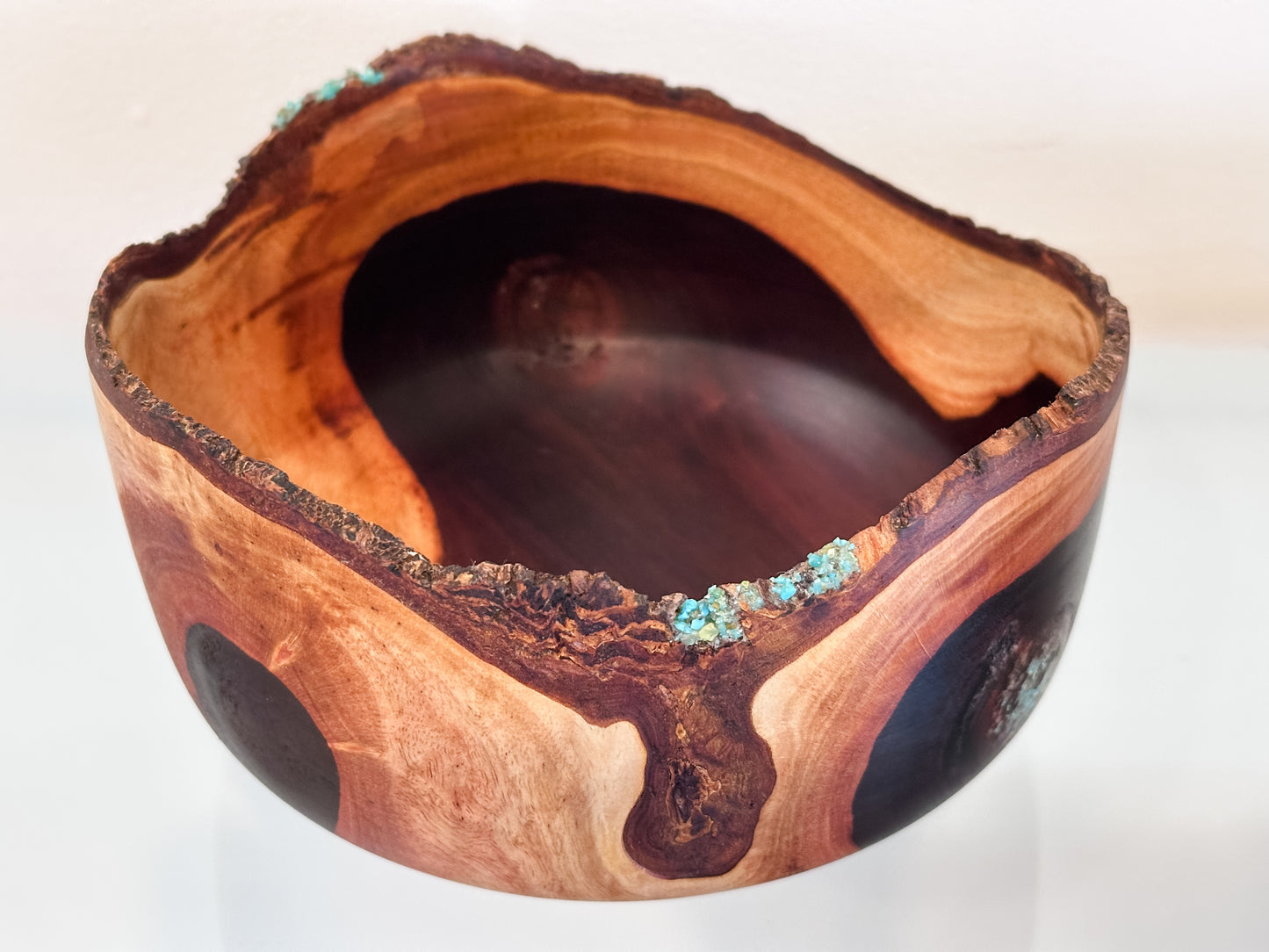 Natural Edge Artisanal Milo Wood Bowl, Handmade in Hawaii