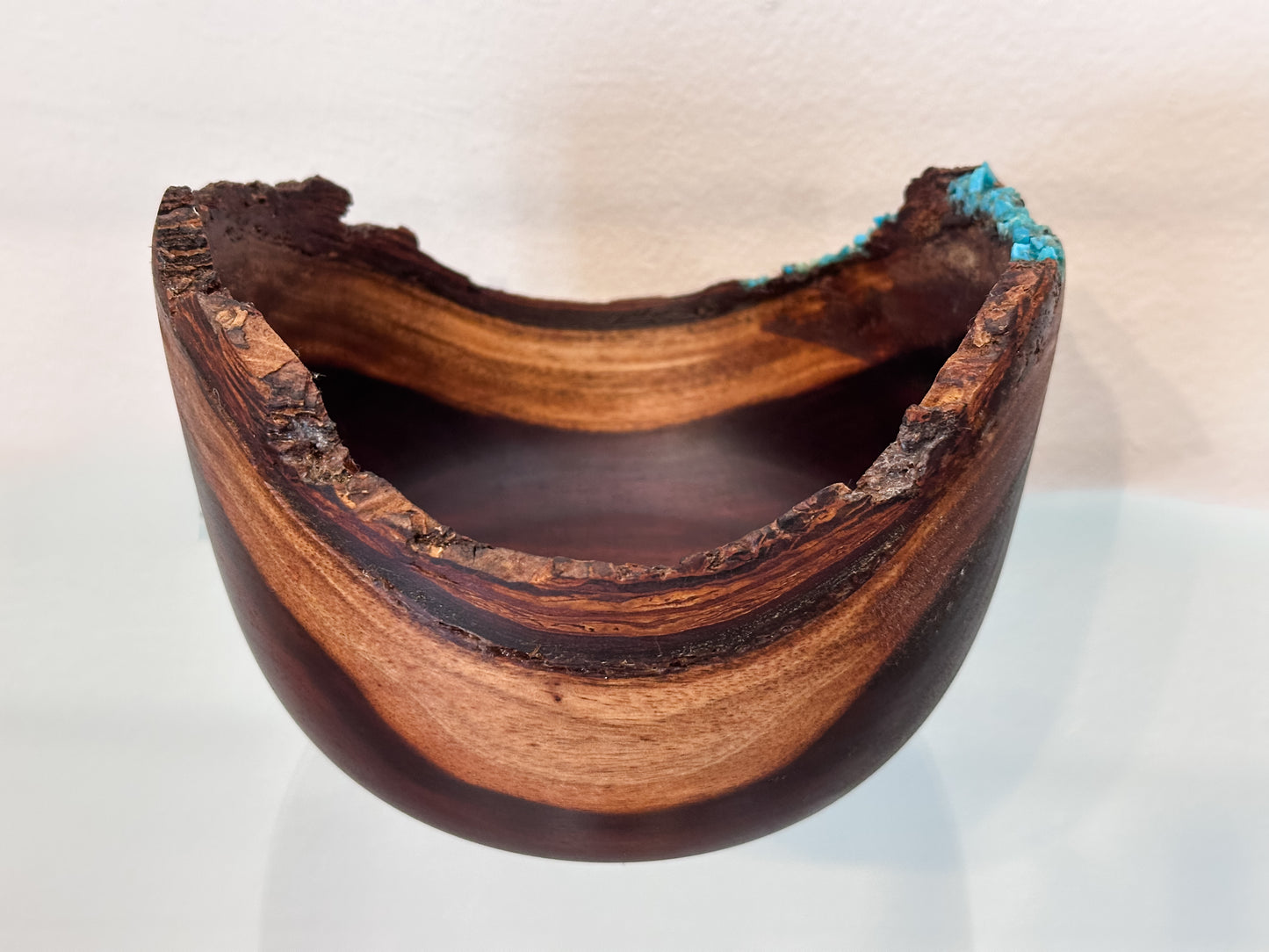 Natural Edge Artisanal Milo Wood Bowl, Handmade in Hawaii