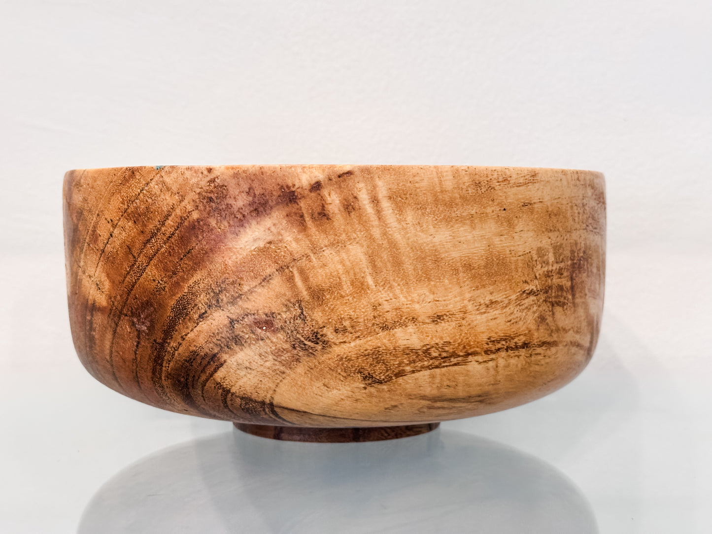 Mango Wood Bowl, Handmade, with Turquoise Inlay, Food Safe