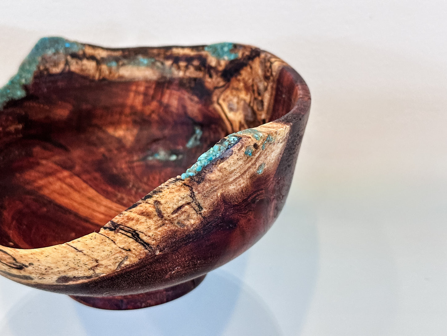 Kintsugi Inspired Koa Wood Bowl with Turquoise Inlay