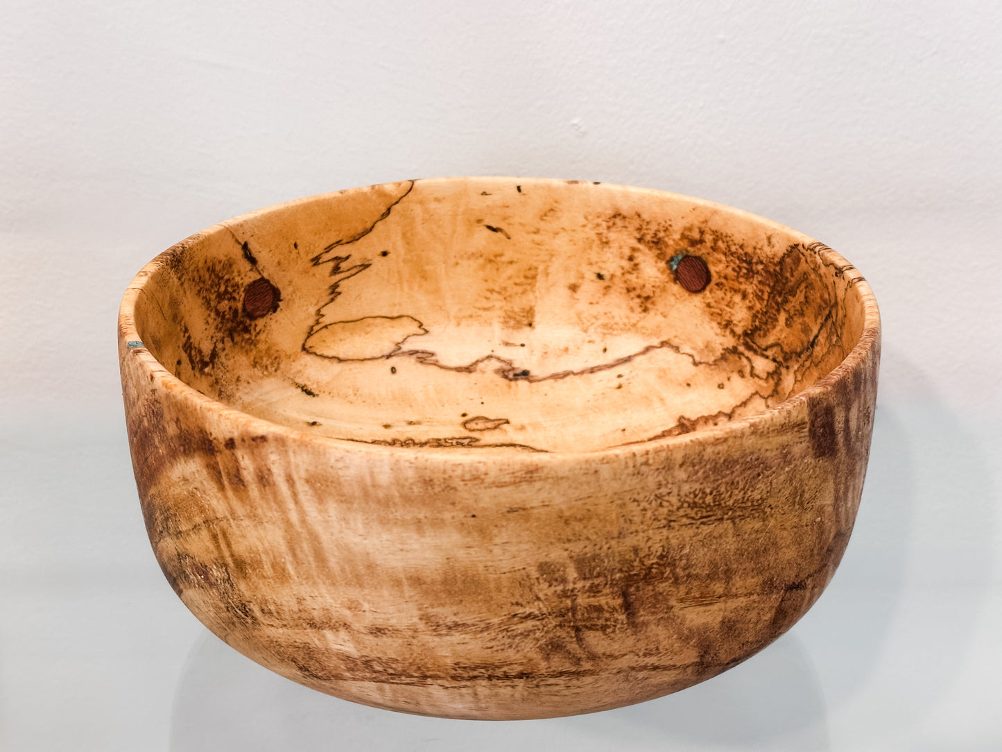 Mango Wood Bowl, Handmade, with Turquoise Inlay, Food Safe
