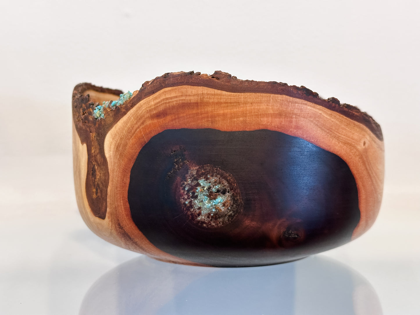 Natural Edge Artisanal Milo Wood Bowl, Handmade in Hawaii