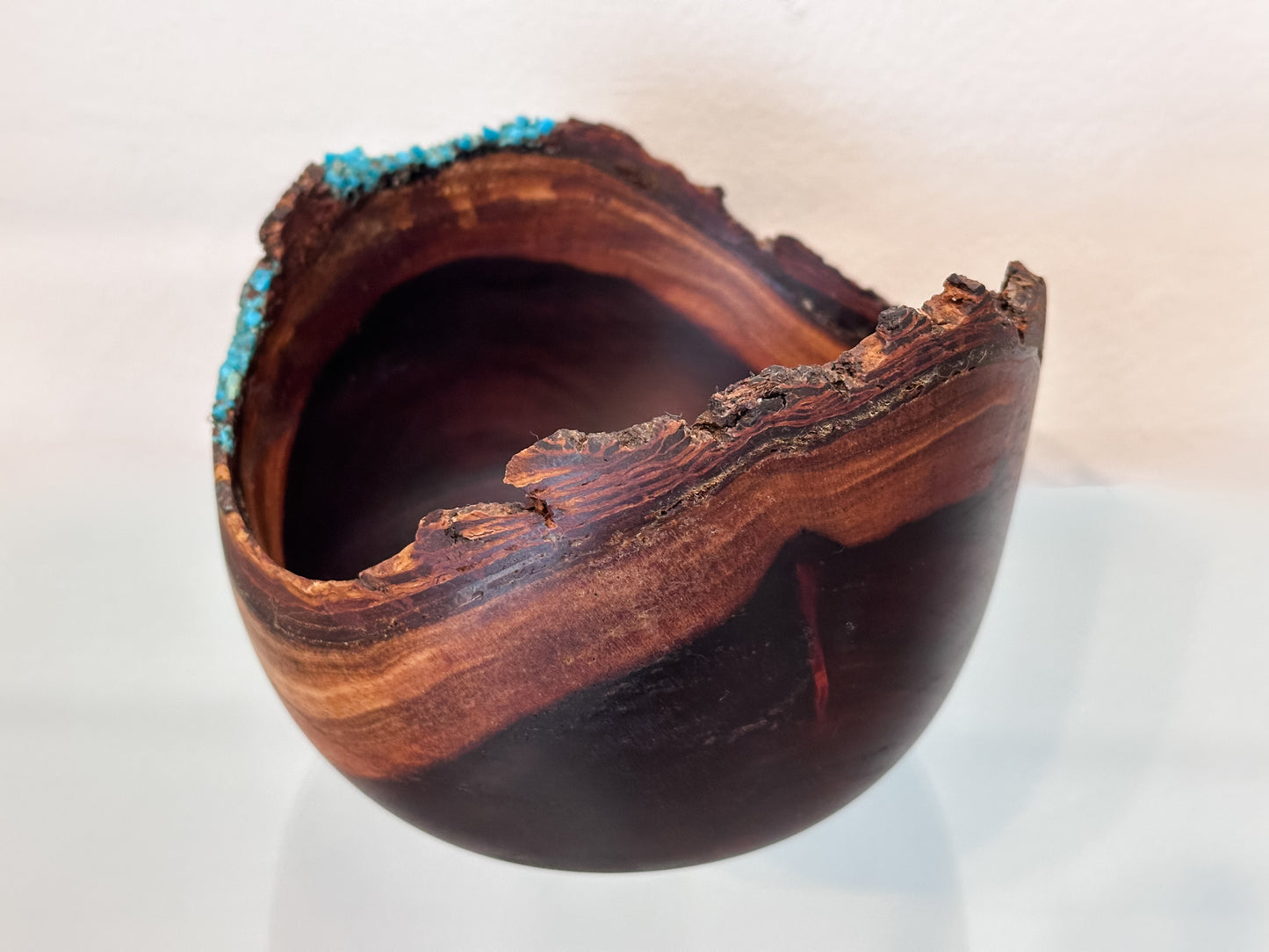 Natural Edge Artisanal Milo Wood Bowl, Handmade in Hawaii