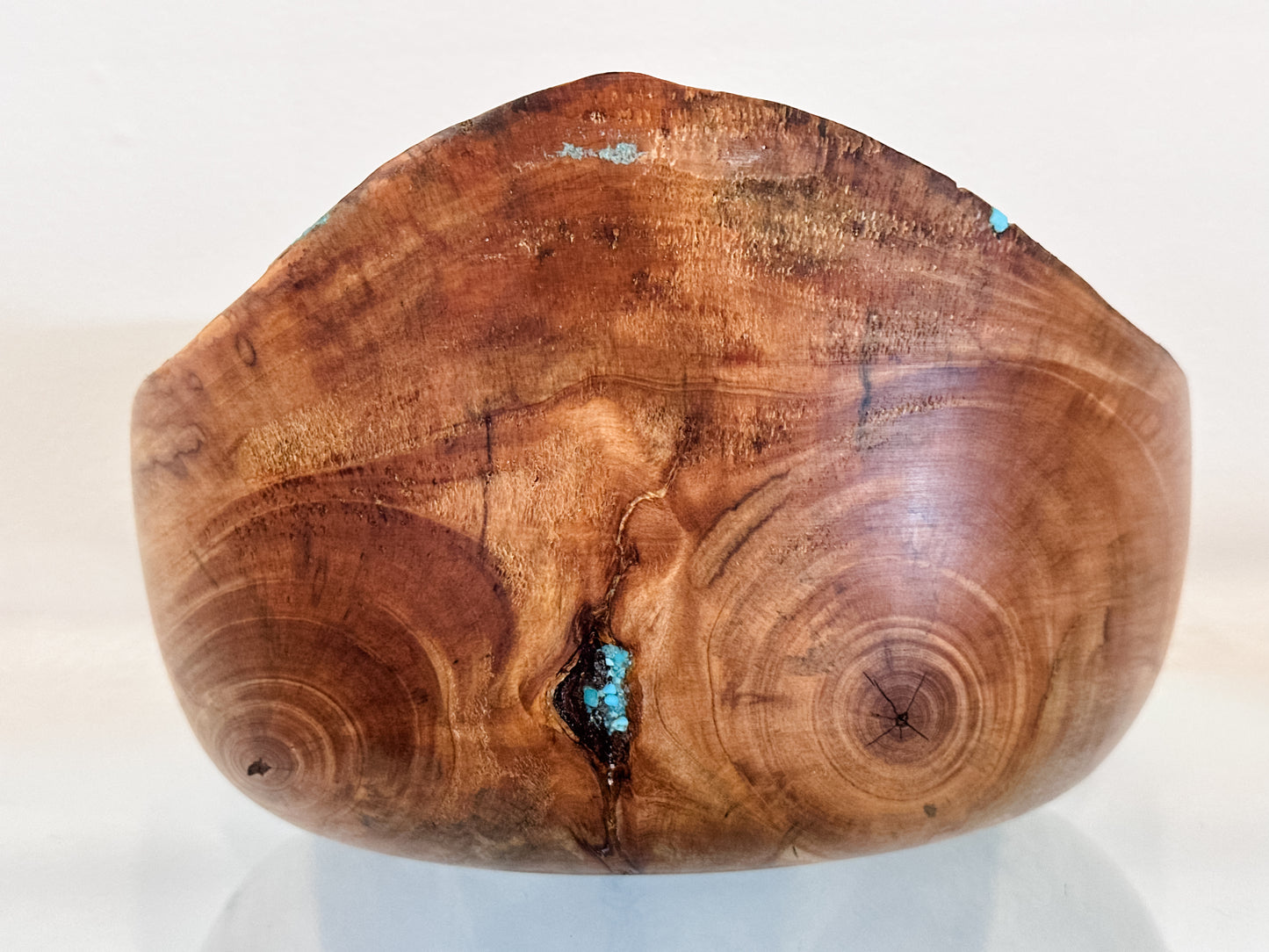 Handmade Hawaiian Podocarpus Wood Bowl with Kintsugi-Inspired Turquoise Inlay