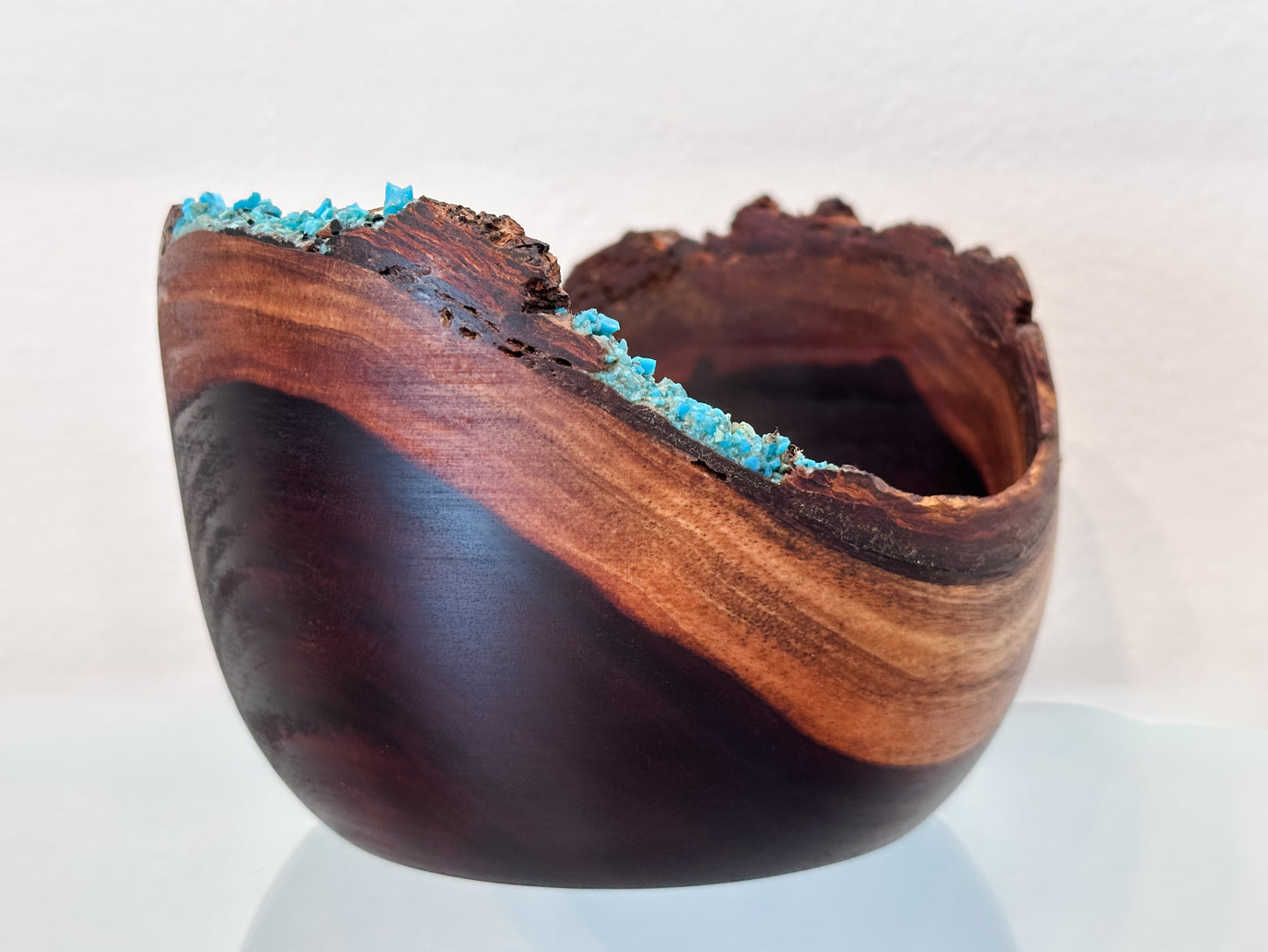 Natural Edge Artisanal Milo Wood Bowl, Handmade in Hawaii