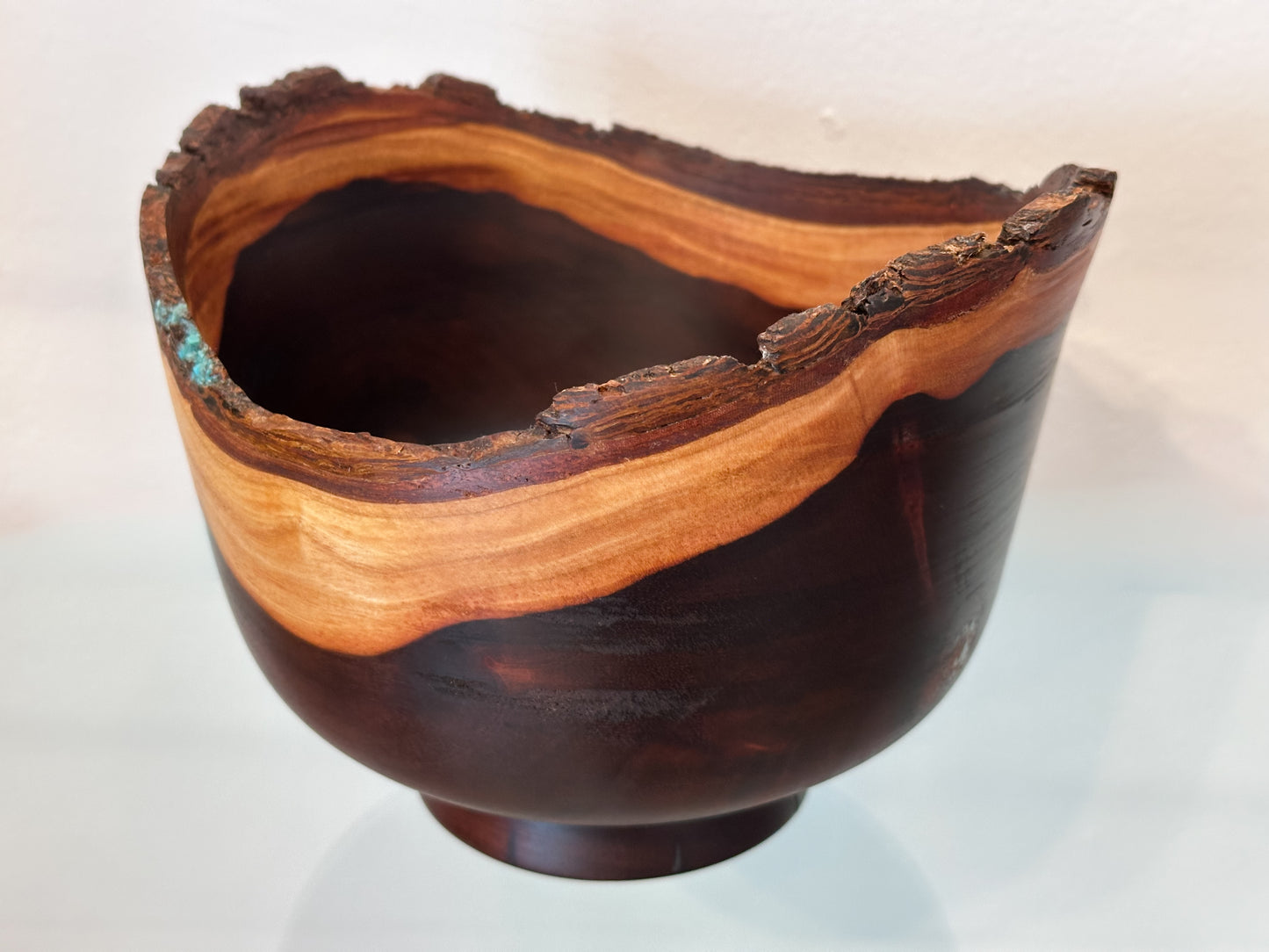Natural Edge Artisanal Milo Wood Bowl, Handmade in Hawaii by Bowl Turner Llosh Winne