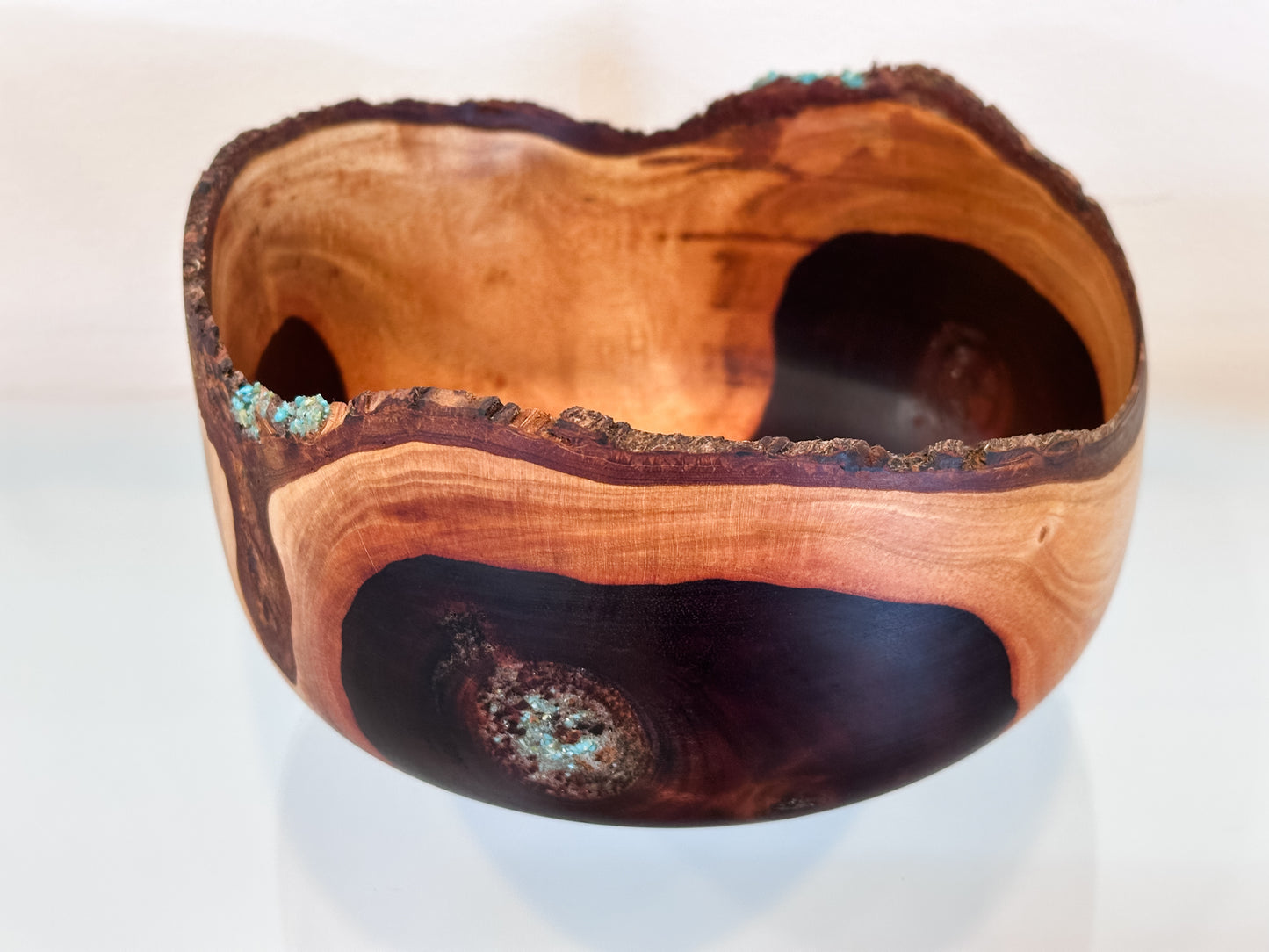 Natural Edge Artisanal Milo Wood Bowl, Handmade in Hawaii