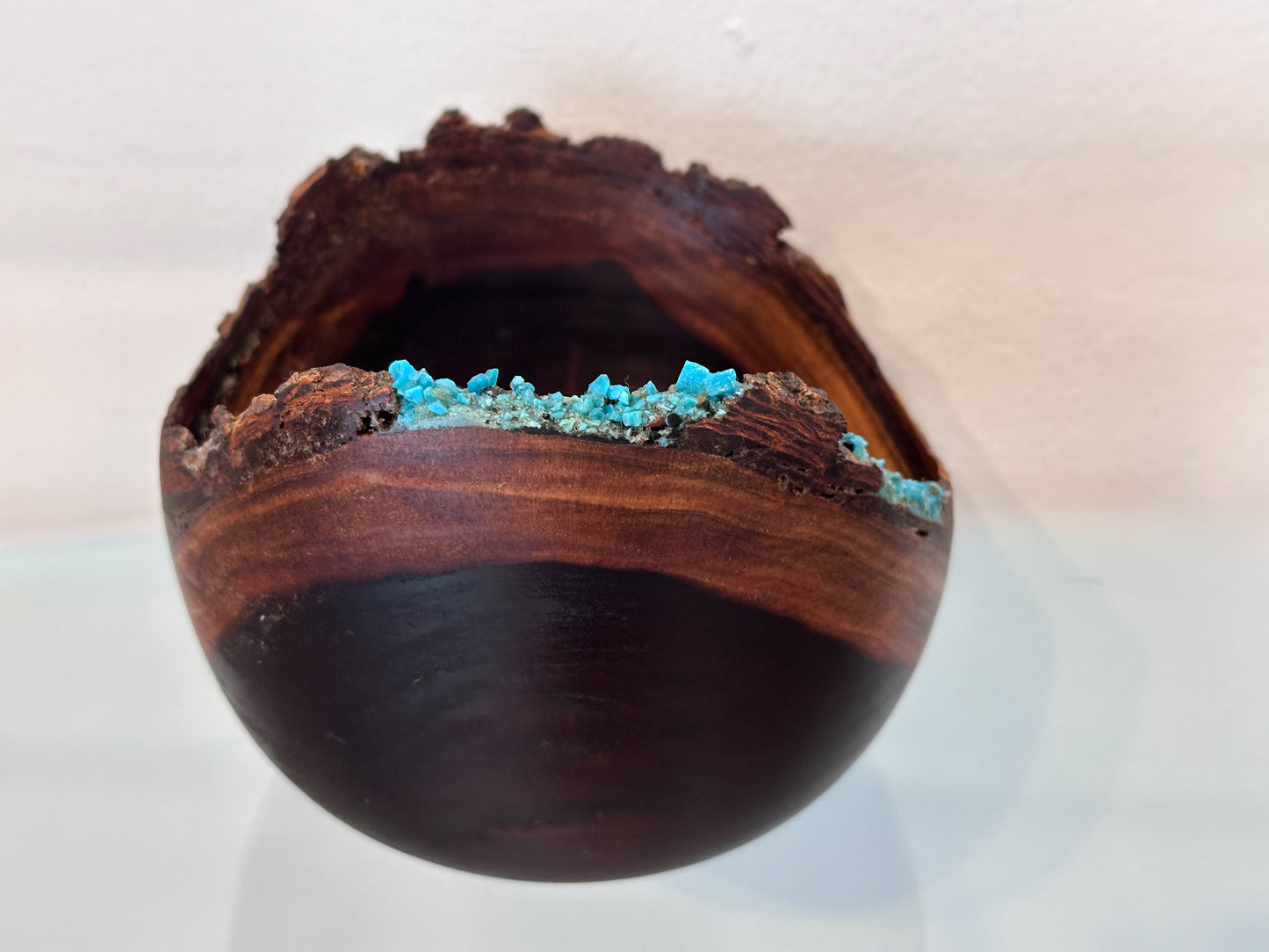 Natural Edge Artisanal Milo Wood Bowl, Handmade in Hawaii