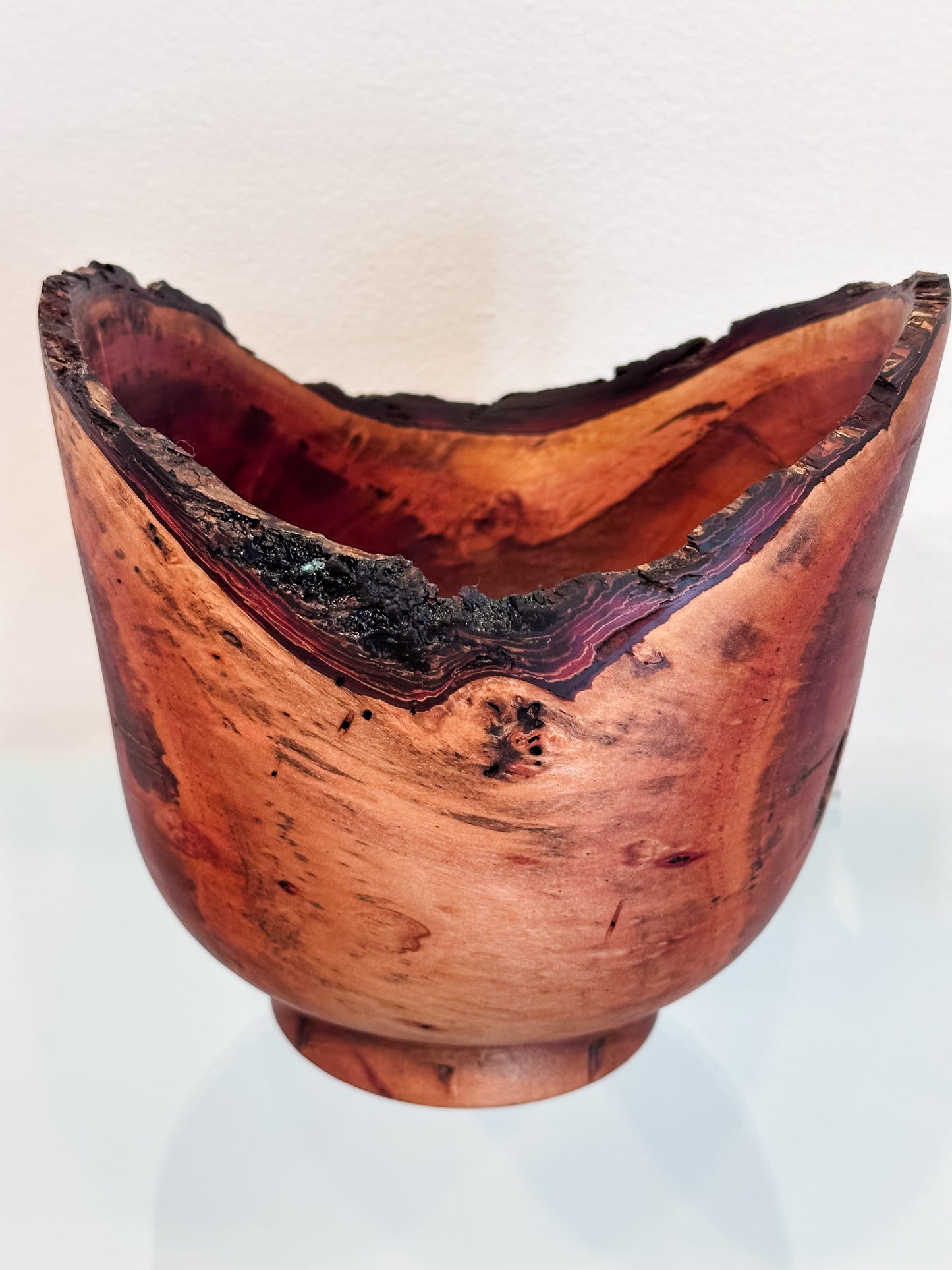 Natural Edge Christmas Berry Decorative Wood Bowl