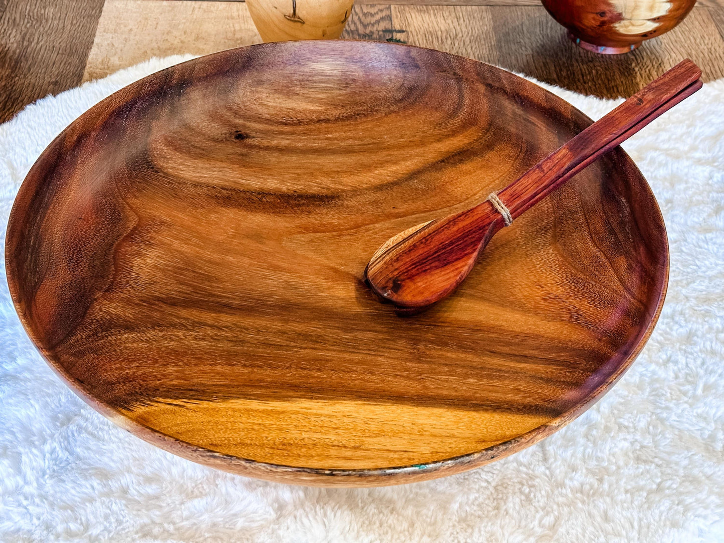 Extra Large Hand-Turned Monkeypod Wood Bowl, Perfect table centerpiece, wedding gift, salad bowl, Food Safe, Organic, XL Wood Salad Bowl