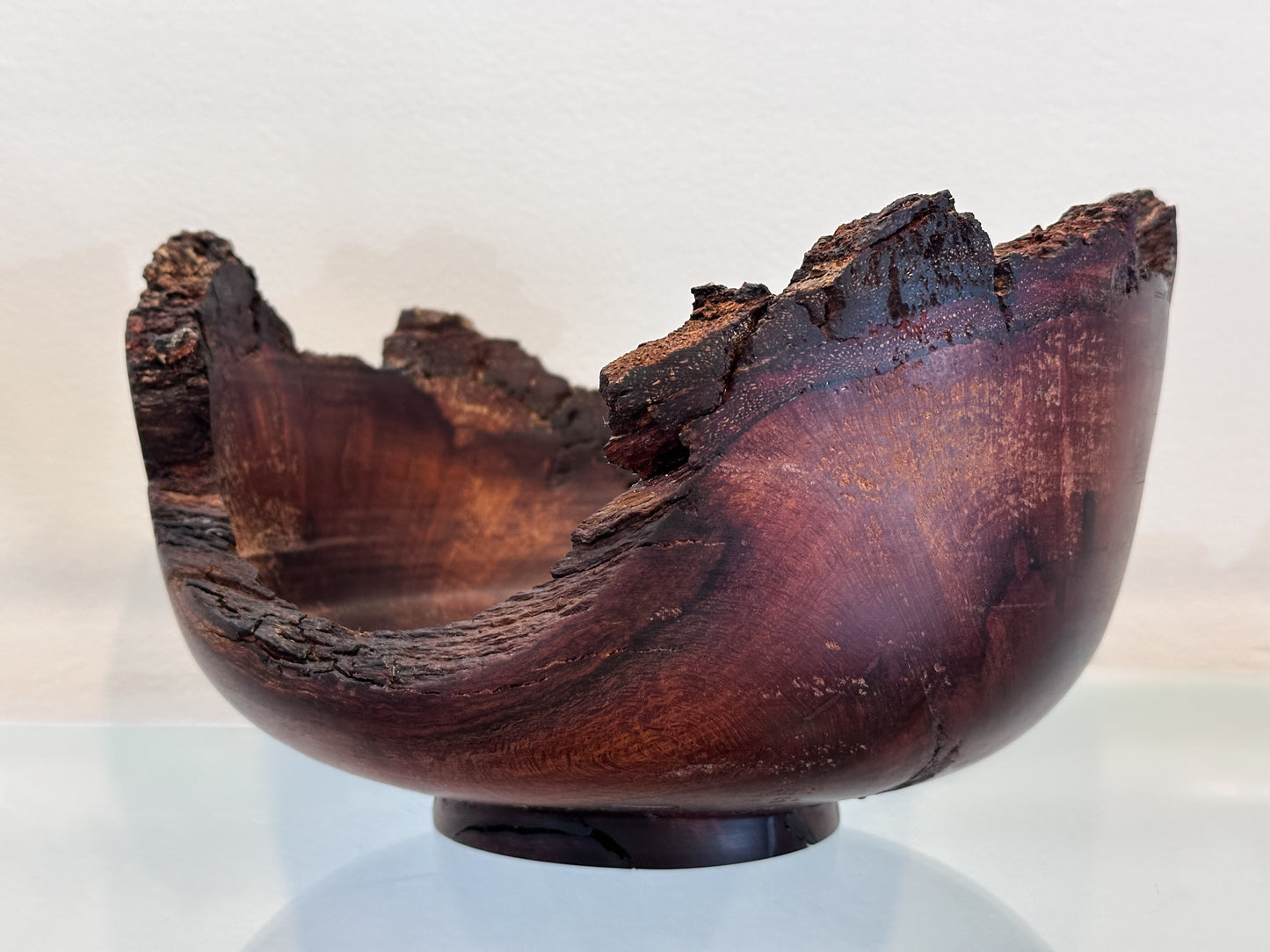 Natural Edge Ironwood Bowl, Handmade in Hawaii, with Lapis Lazuli Inlay