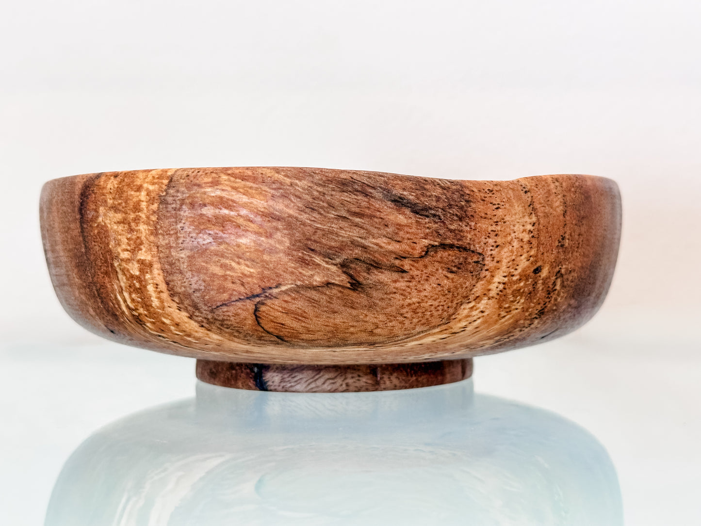 Hand-turned Mango Wood Bowl, Food Safe, Organic Finishes, Turquoise Inlay