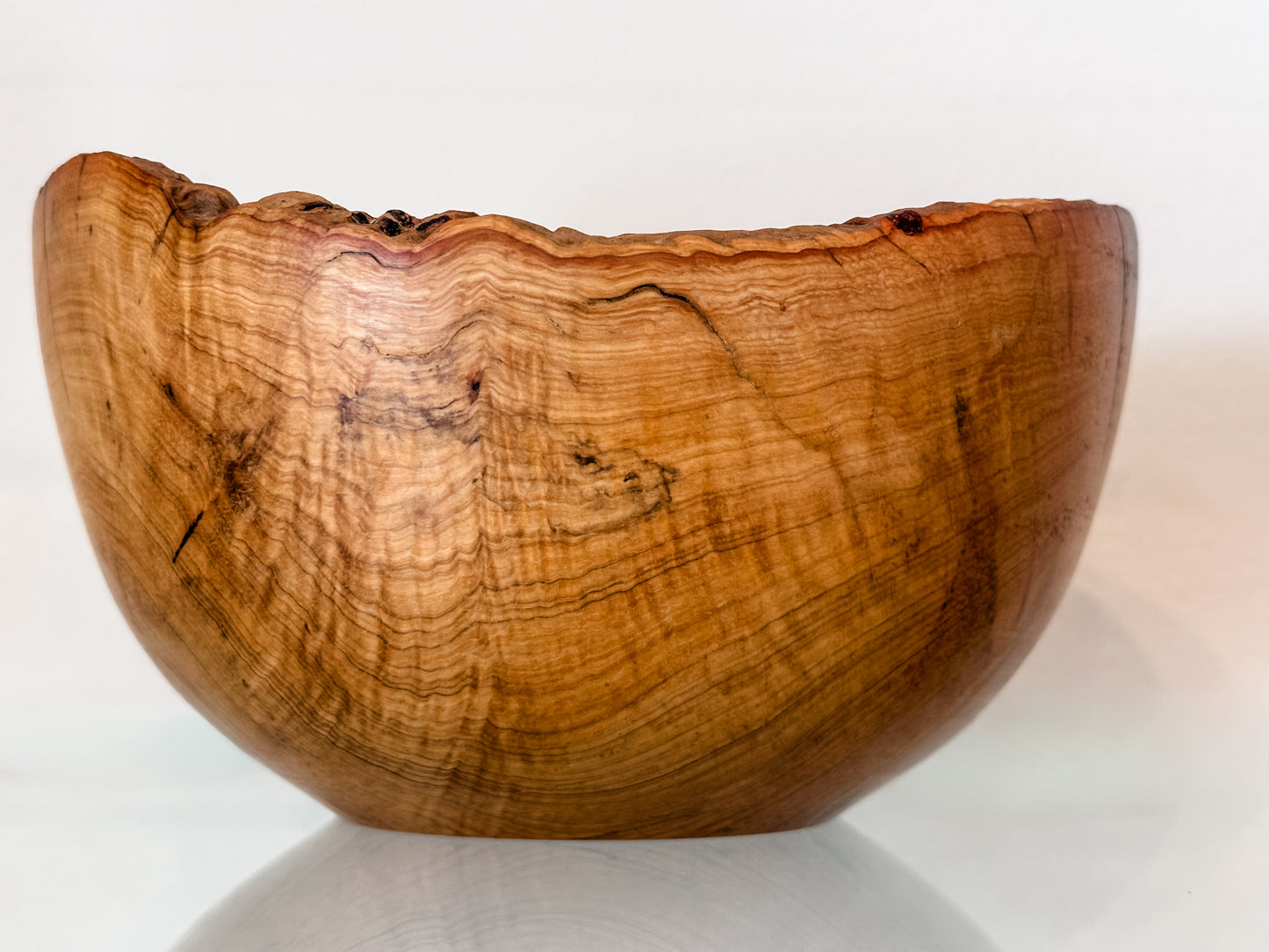 Hawaiian Lama Wood Bowl, Hand-turned in Hawaii, with Turquoise and Anthracite Inlay, Food Safe