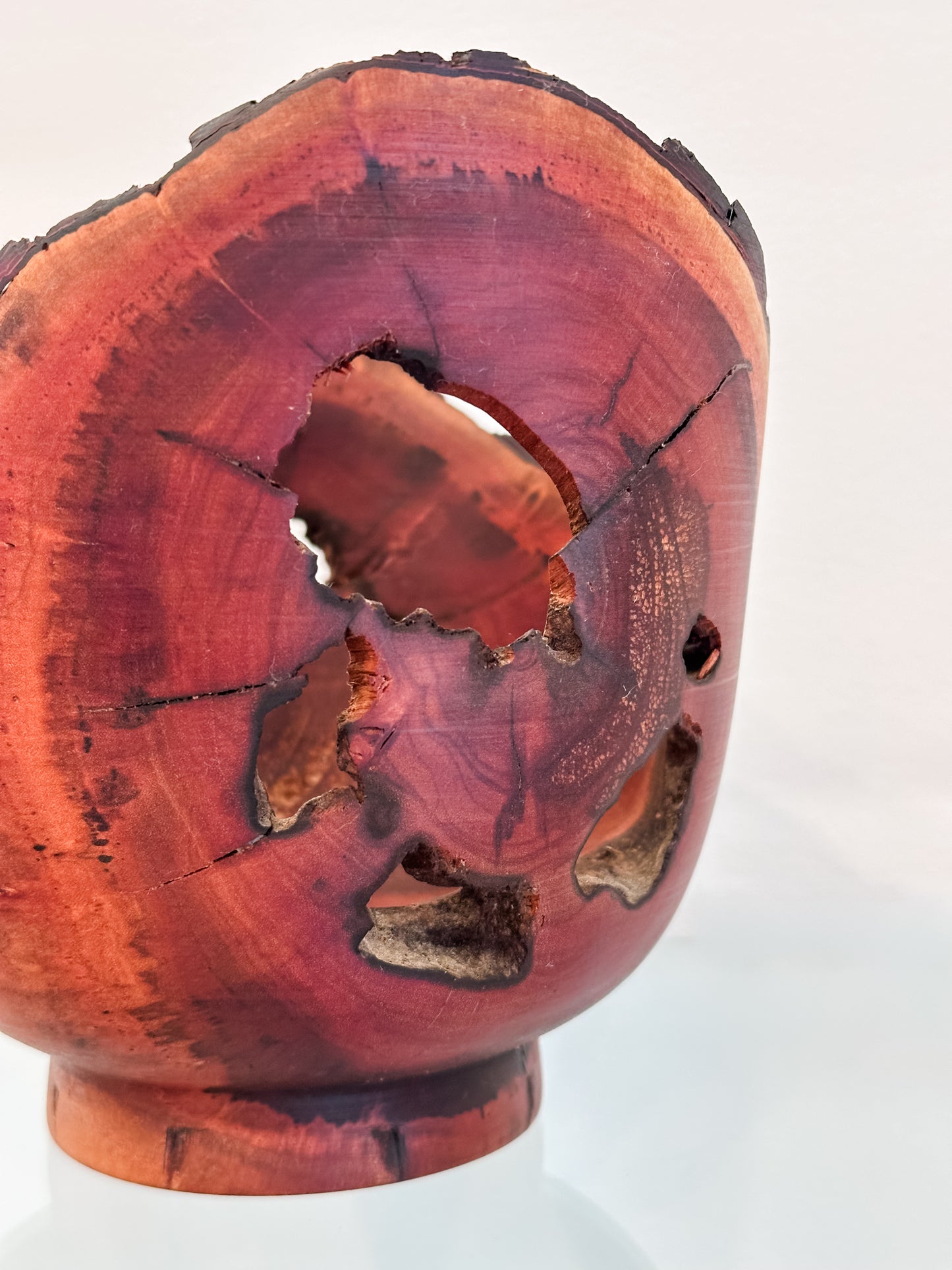 Natural Edge Christmas Berry Decorative Wood Bowl