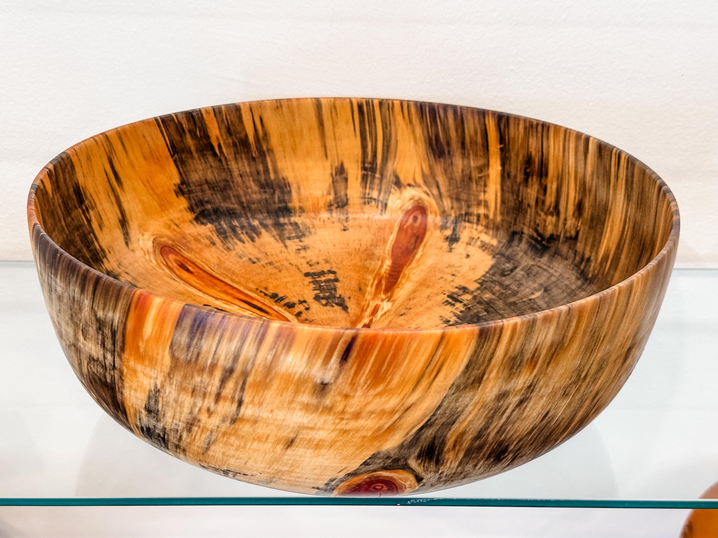 Handmade Large Norfolk Pine Wood Bowl with Turquoise Inlay Detail, Food Safe Salad Bowl, Organic Wood Salad Bowl, Large Wood Salad Bowl