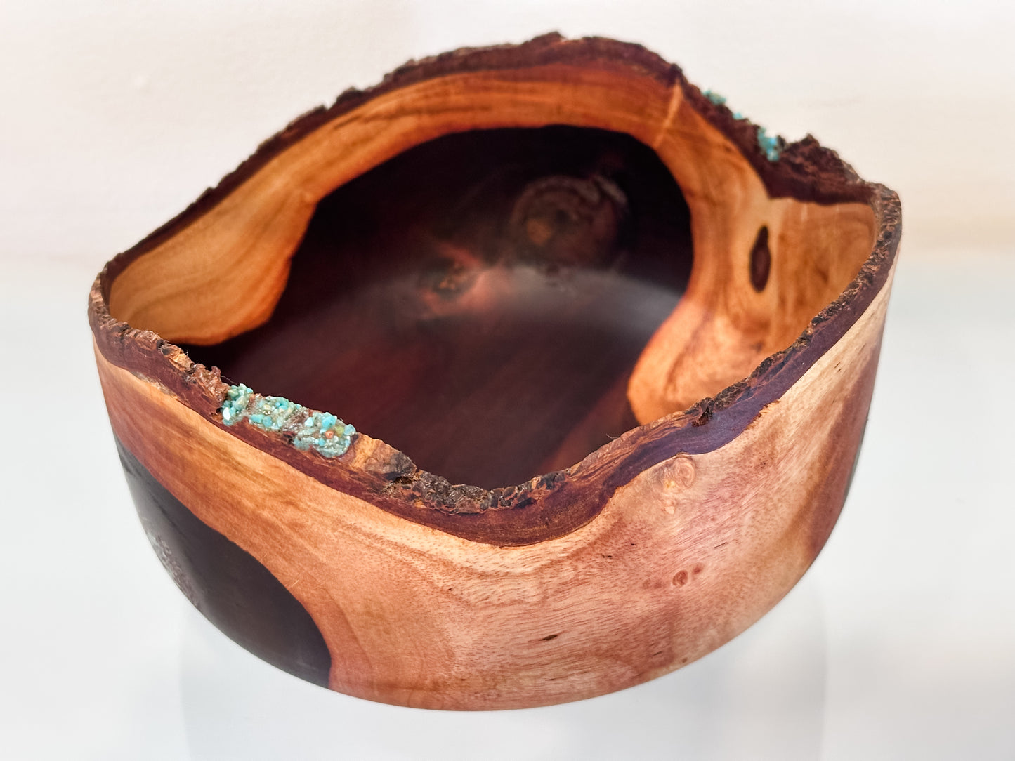 Natural Edge Artisanal Milo Wood Bowl, Handmade in Hawaii