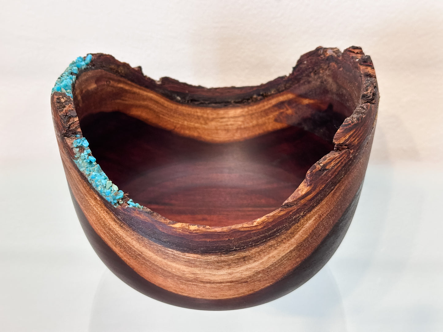 Natural Edge Artisanal Milo Wood Bowl, Handmade in Hawaii