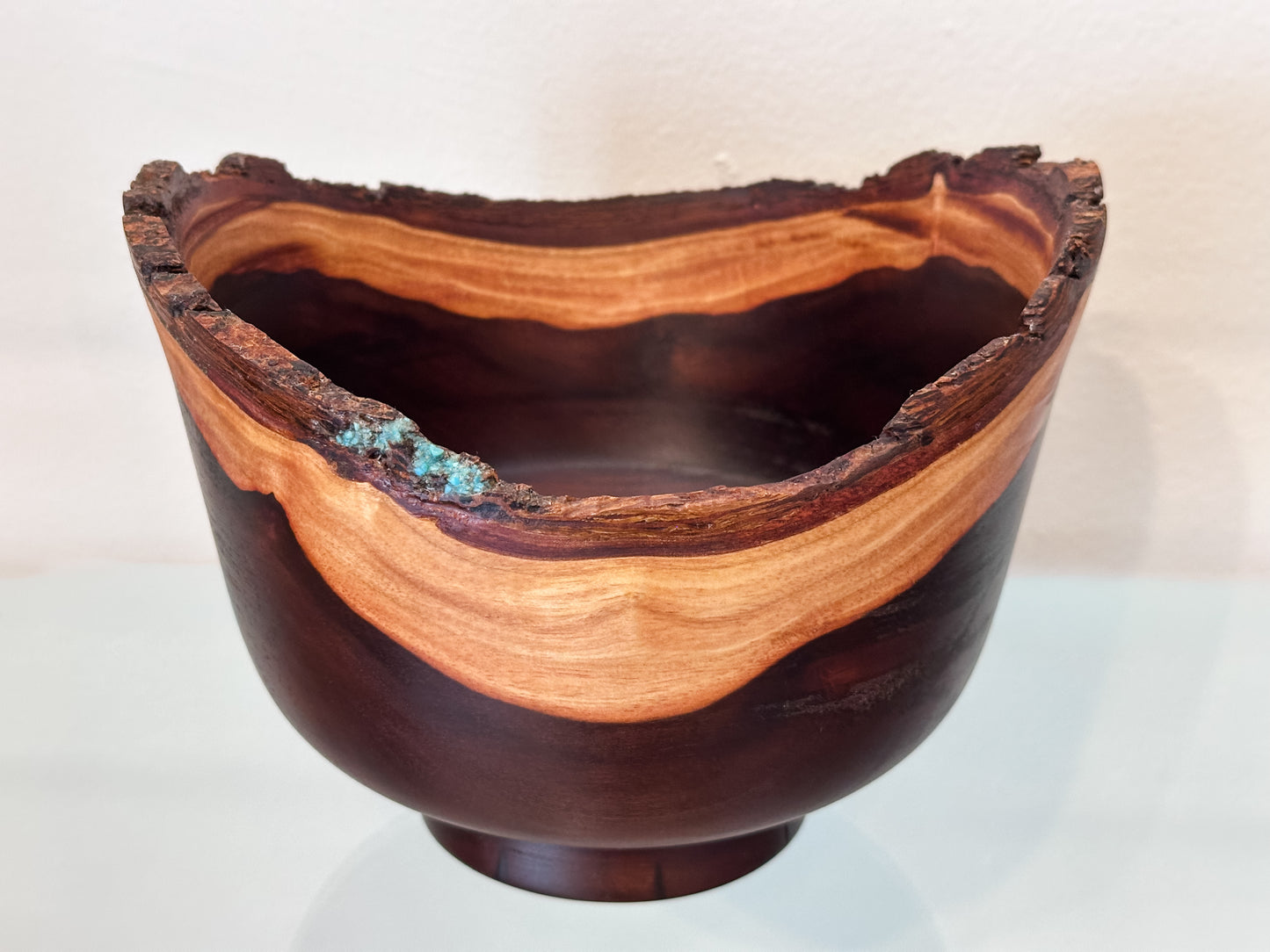 Natural Edge Artisanal Milo Wood Bowl, Handmade in Hawaii by Bowl Turner Llosh Winne