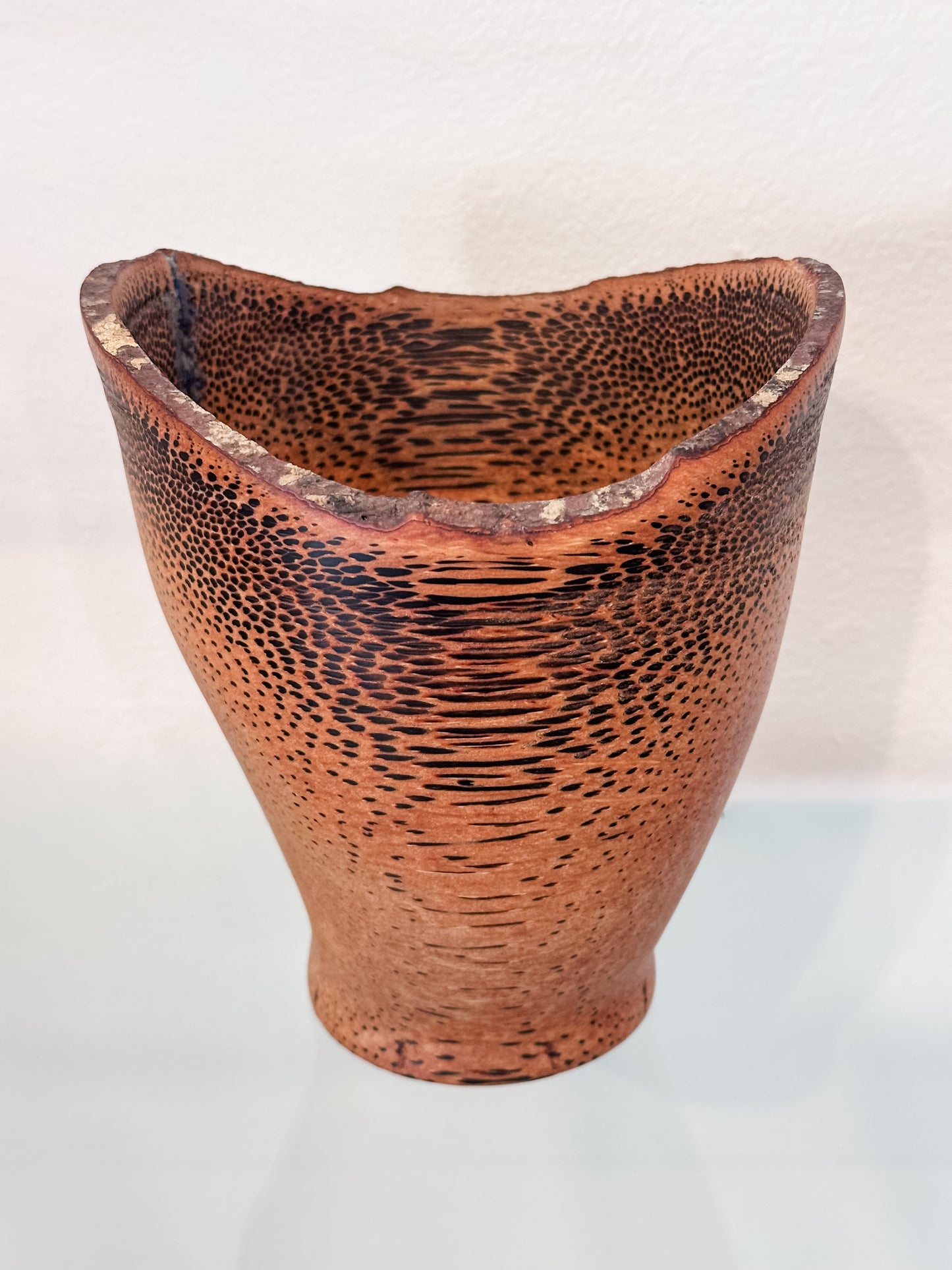 Kintsugi Manila Palm Wood Bowl, Handmade in Hawaii, with Turquoise and Lapis Lazuli Stone Inlay