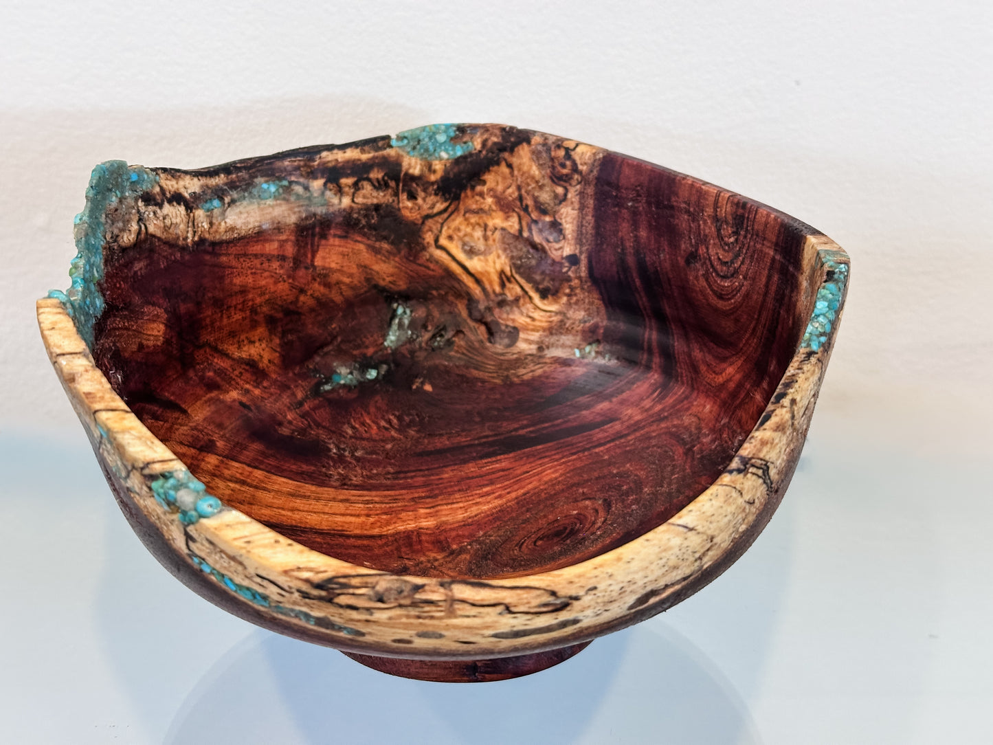 Kintsugi Inspired Koa Wood Bowl with Turquoise Inlay