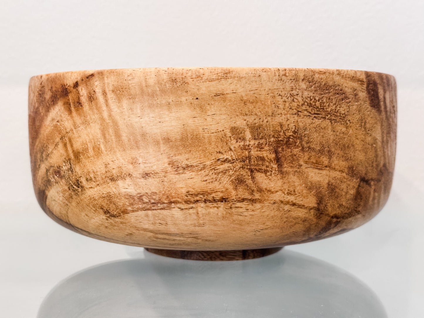 Mango Wood Bowl, Handmade, with Turquoise Inlay, Food Safe