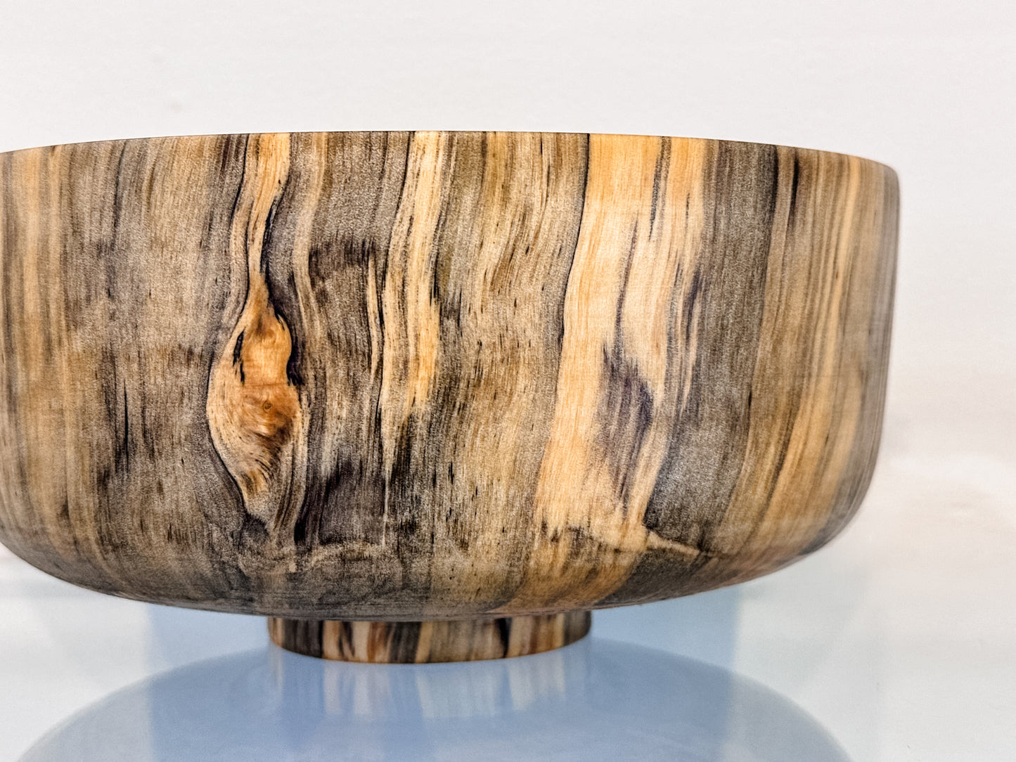 Norfolk Pine Wood Bowl with Turquoise and Lapis Lazuli Gemstone Inlay, Handmade in Hawaii, Food Safe, Organic Finishes