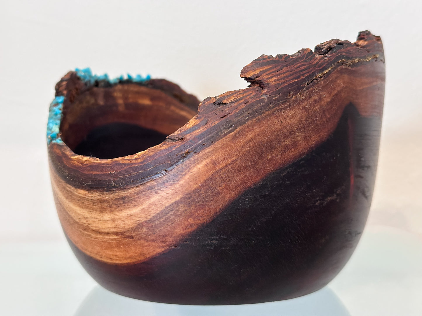 Natural Edge Artisanal Milo Wood Bowl, Handmade in Hawaii