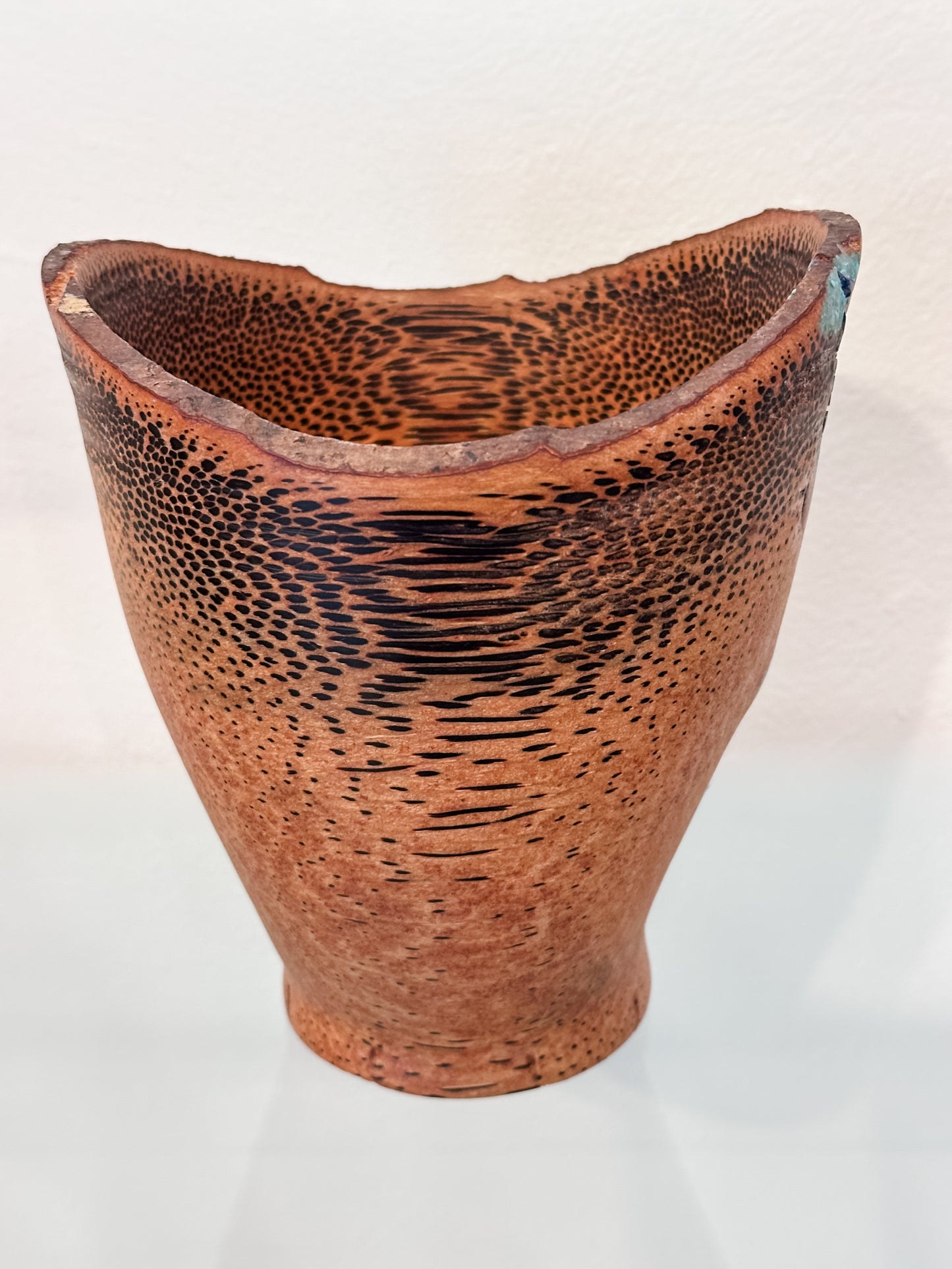 Kintsugi Manila Palm Wood Bowl, Handmade in Hawaii, with Turquoise and Lapis Lazuli Stone Inlay