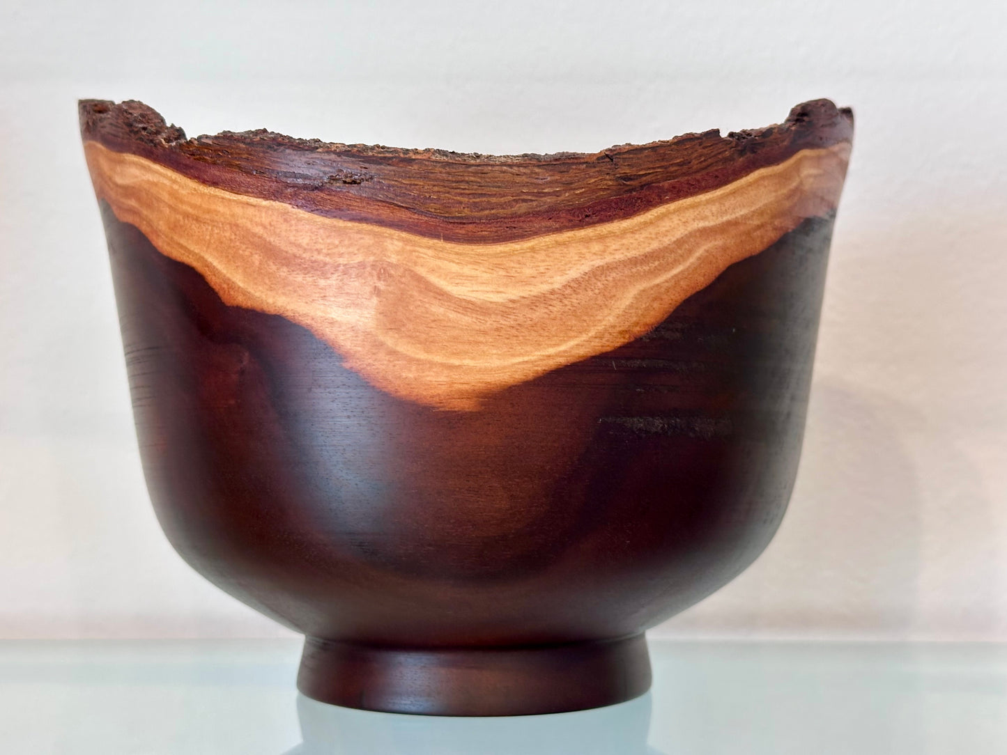 Natural Edge Artisanal Milo Wood Bowl, Handmade in Hawaii by Bowl Turner Llosh Winne