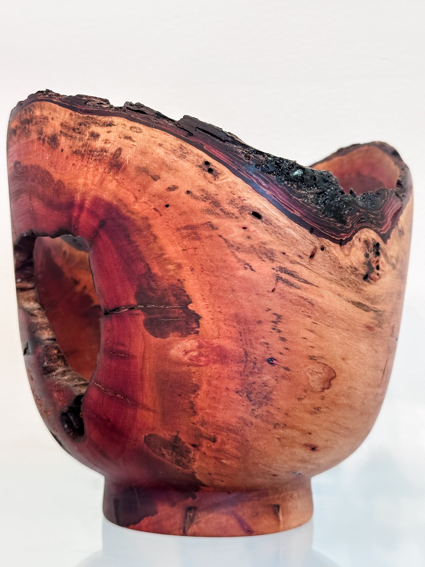 Natural Edge Christmas Berry Decorative Wood Bowl