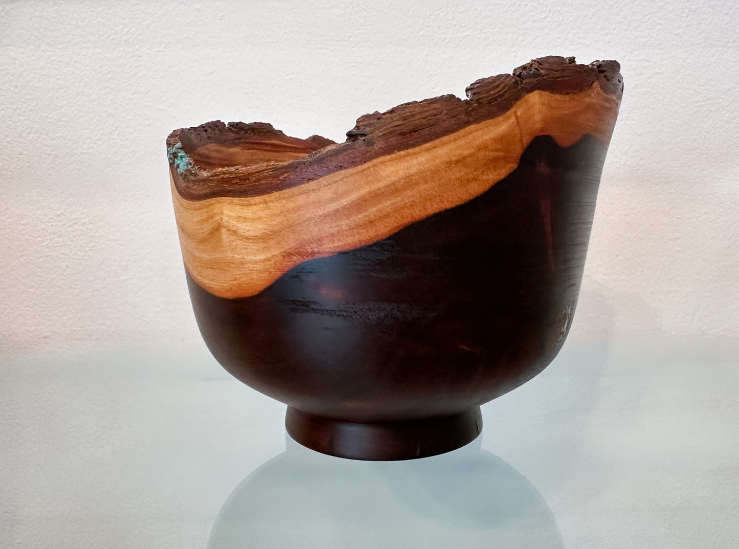 Natural Edge Artisanal Milo Wood Bowl, Handmade in Hawaii by Bowl Turner Llosh Winne