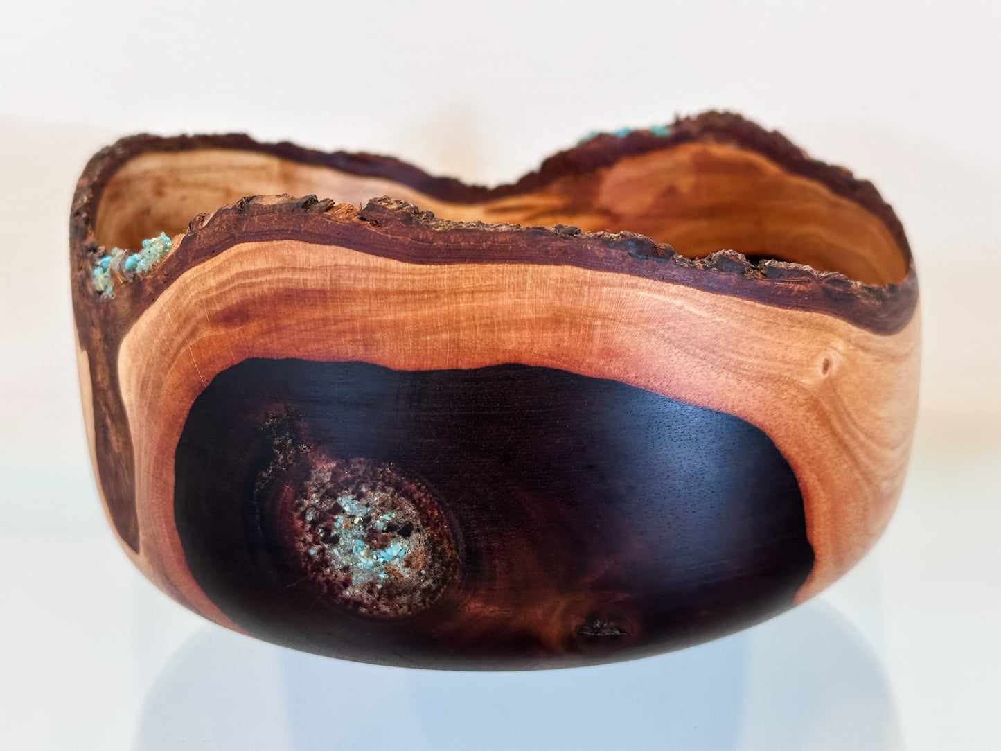 Natural Edge Artisanal Milo Wood Bowl, Handmade in Hawaii
