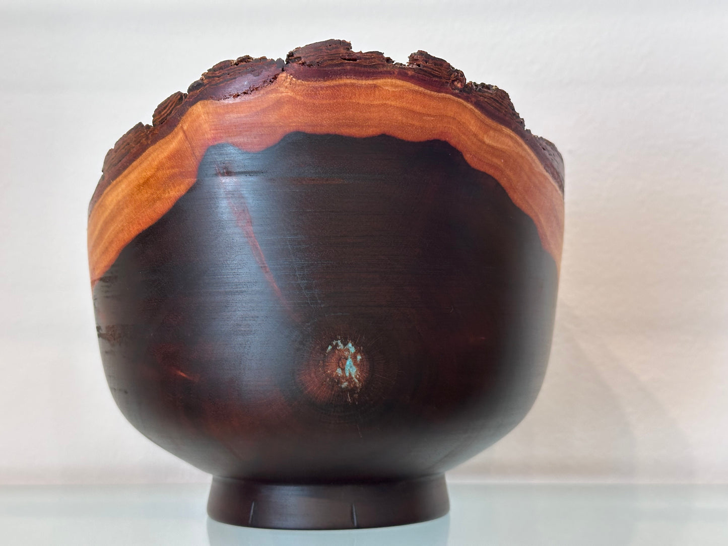 Natural Edge Artisanal Milo Wood Bowl, Handmade in Hawaii by Bowl Turner Llosh Winne