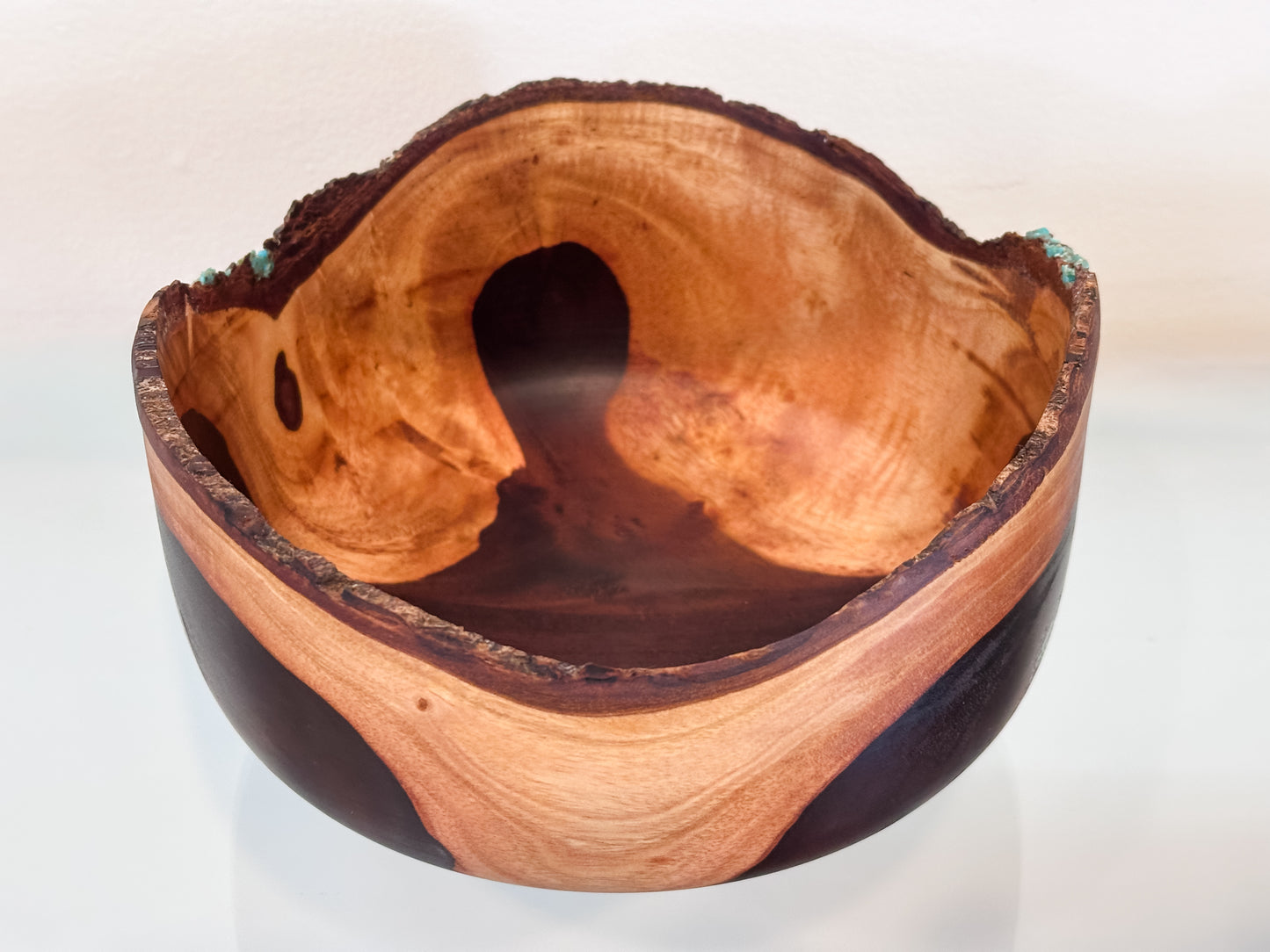 Natural Edge Artisanal Milo Wood Bowl, Handmade in Hawaii