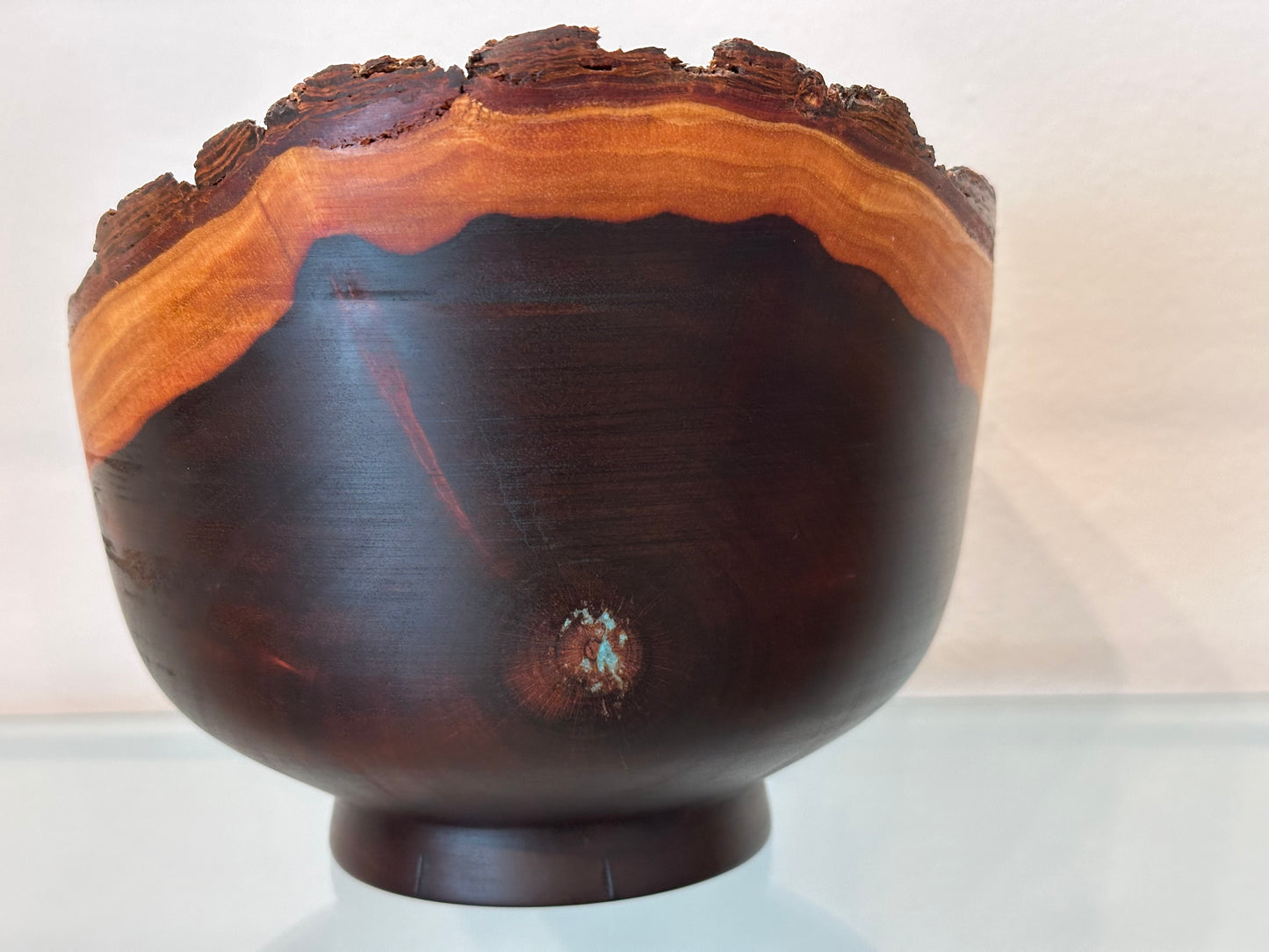 Natural Edge Artisanal Milo Wood Bowl, Handmade in Hawaii by Bowl Turner Llosh Winne