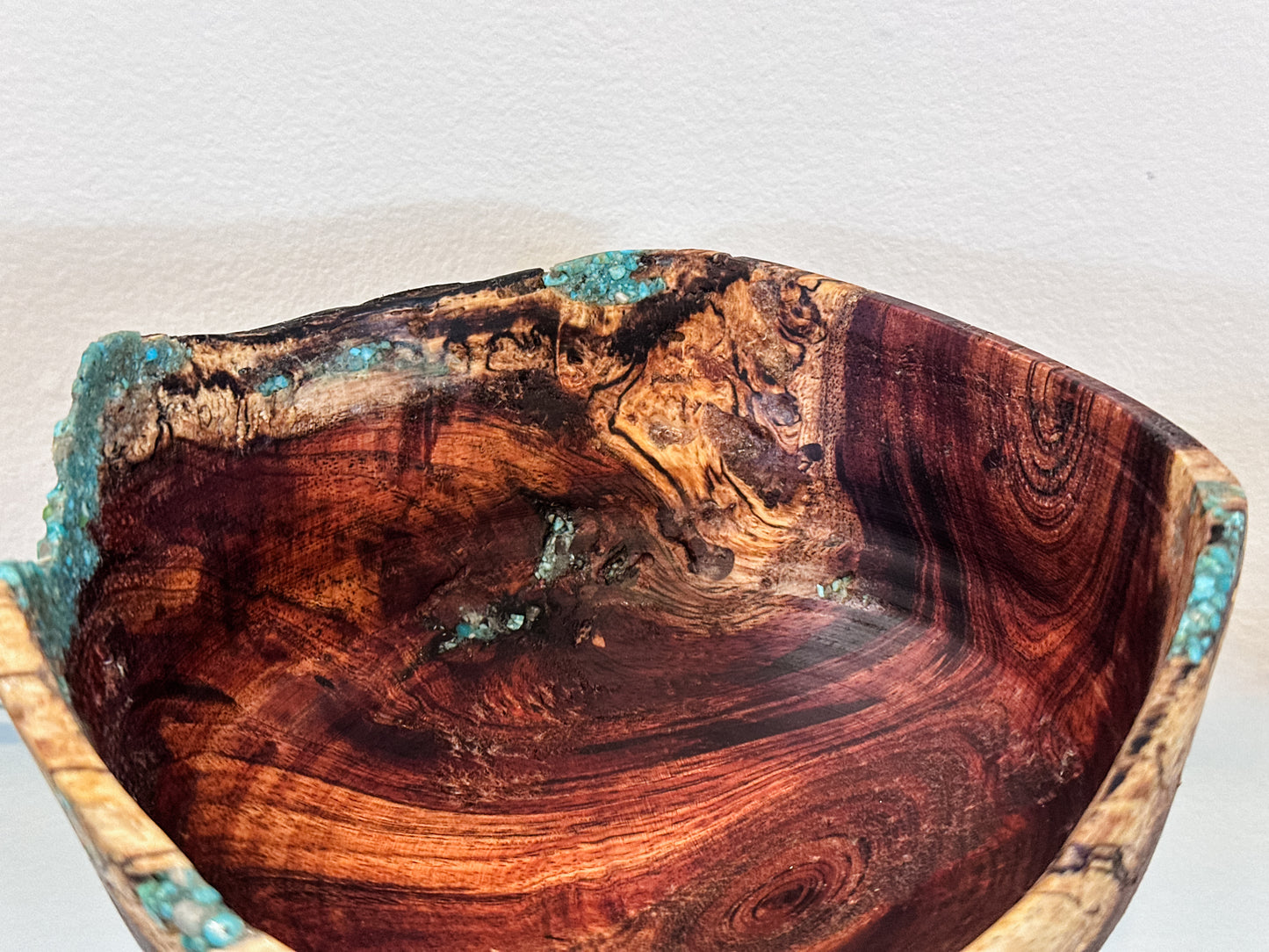 Kintsugi Inspired Koa Wood Bowl with Turquoise Inlay