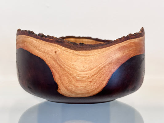 Natural Edge Artisanal Milo Wood Bowl, Handmade in Hawaii