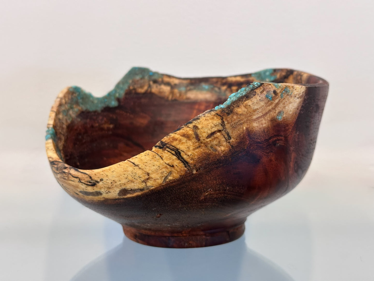 Kintsugi Inspired Koa Wood Bowl with Turquoise Inlay