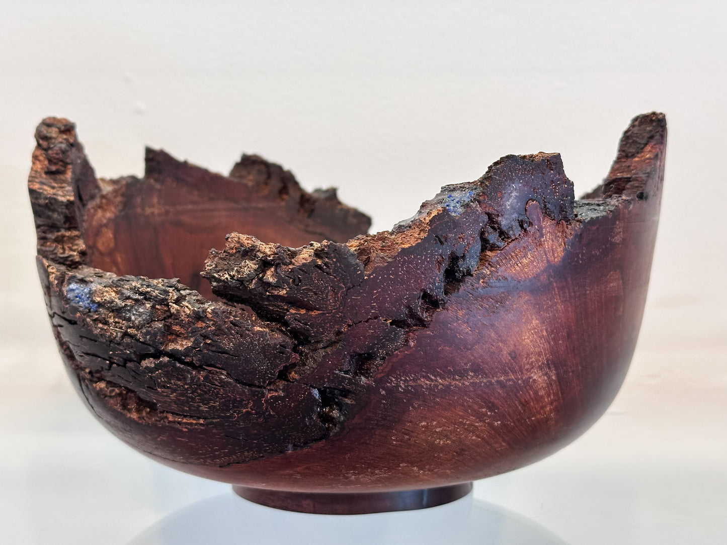 Natural Edge Ironwood Bowl, Handmade in Hawaii, with Lapis Lazuli Inlay