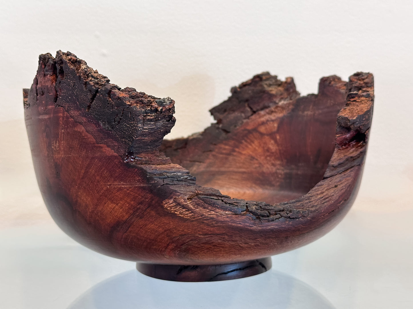 Natural Edge Ironwood Bowl, Handmade in Hawaii, with Lapis Lazuli Inlay