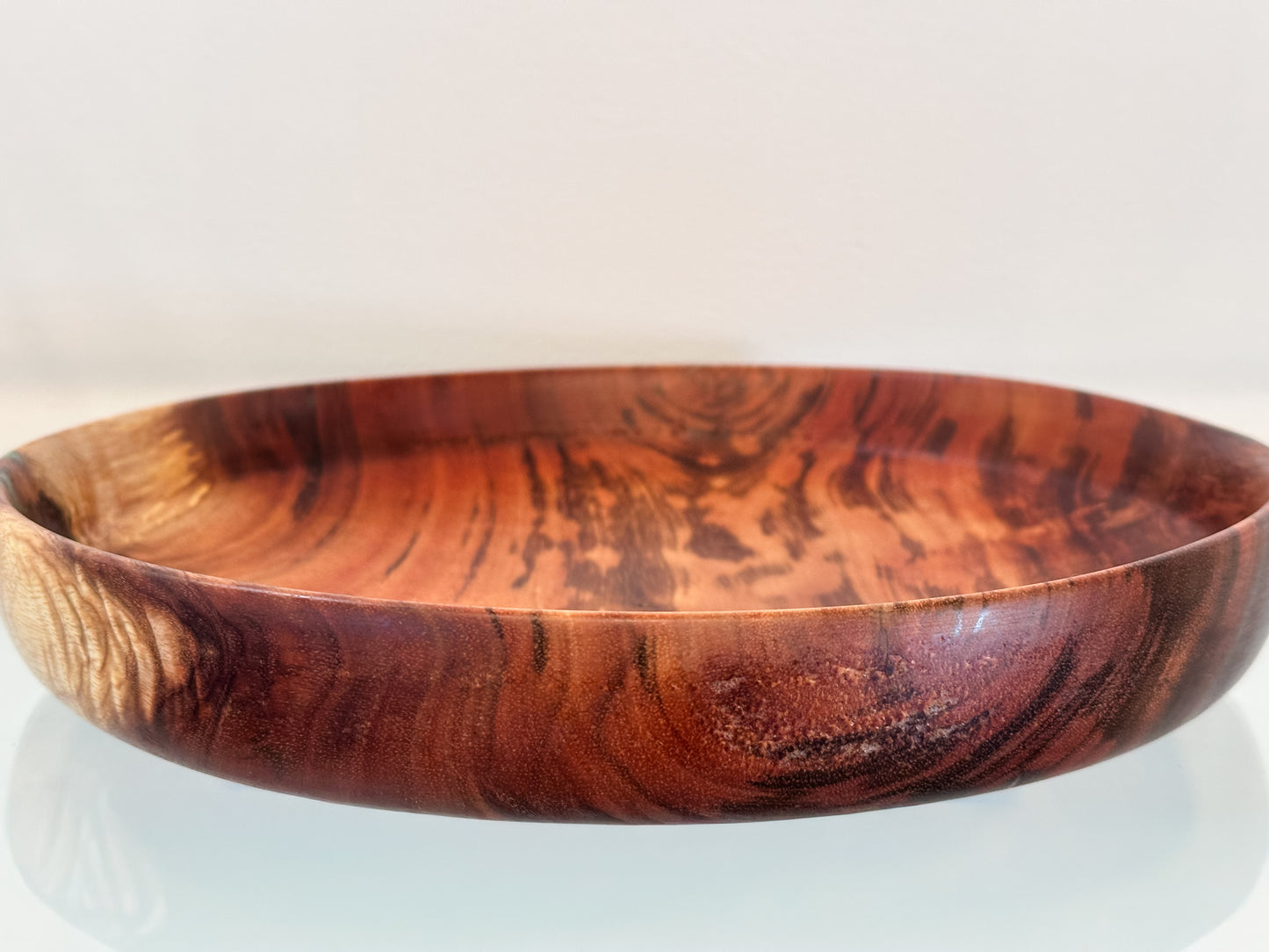 Handmade Koa Wood Bowl with Turquoise and Lapis Lazuli Inlay