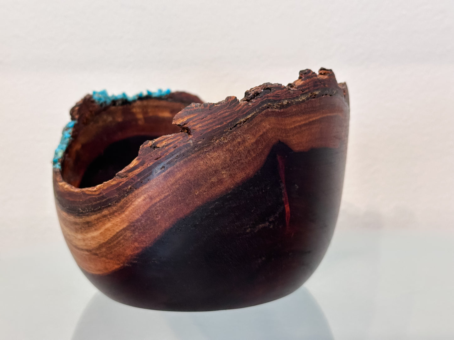 Natural Edge Artisanal Milo Wood Bowl, Handmade in Hawaii