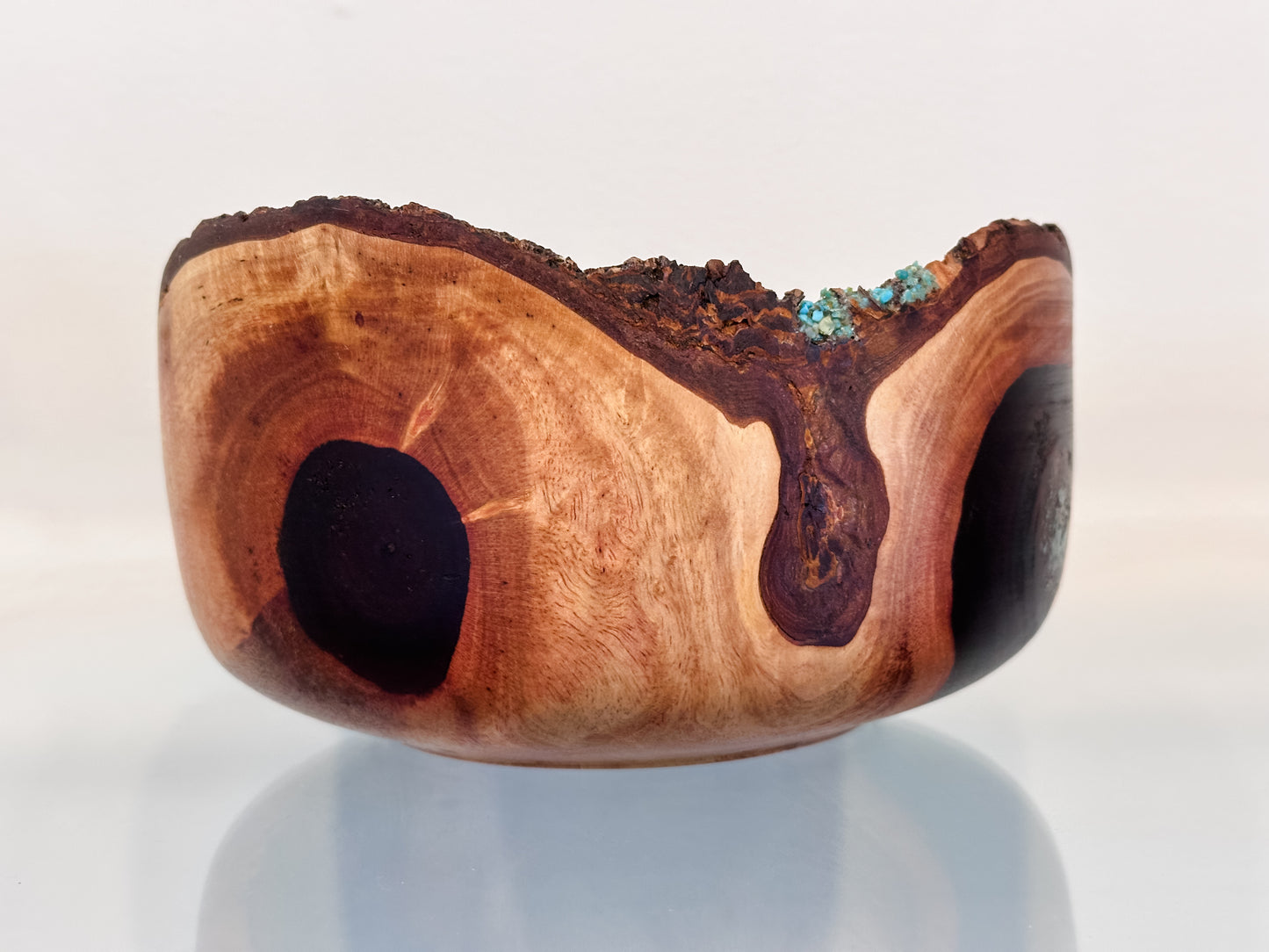 Natural Edge Artisanal Milo Wood Bowl, Handmade in Hawaii