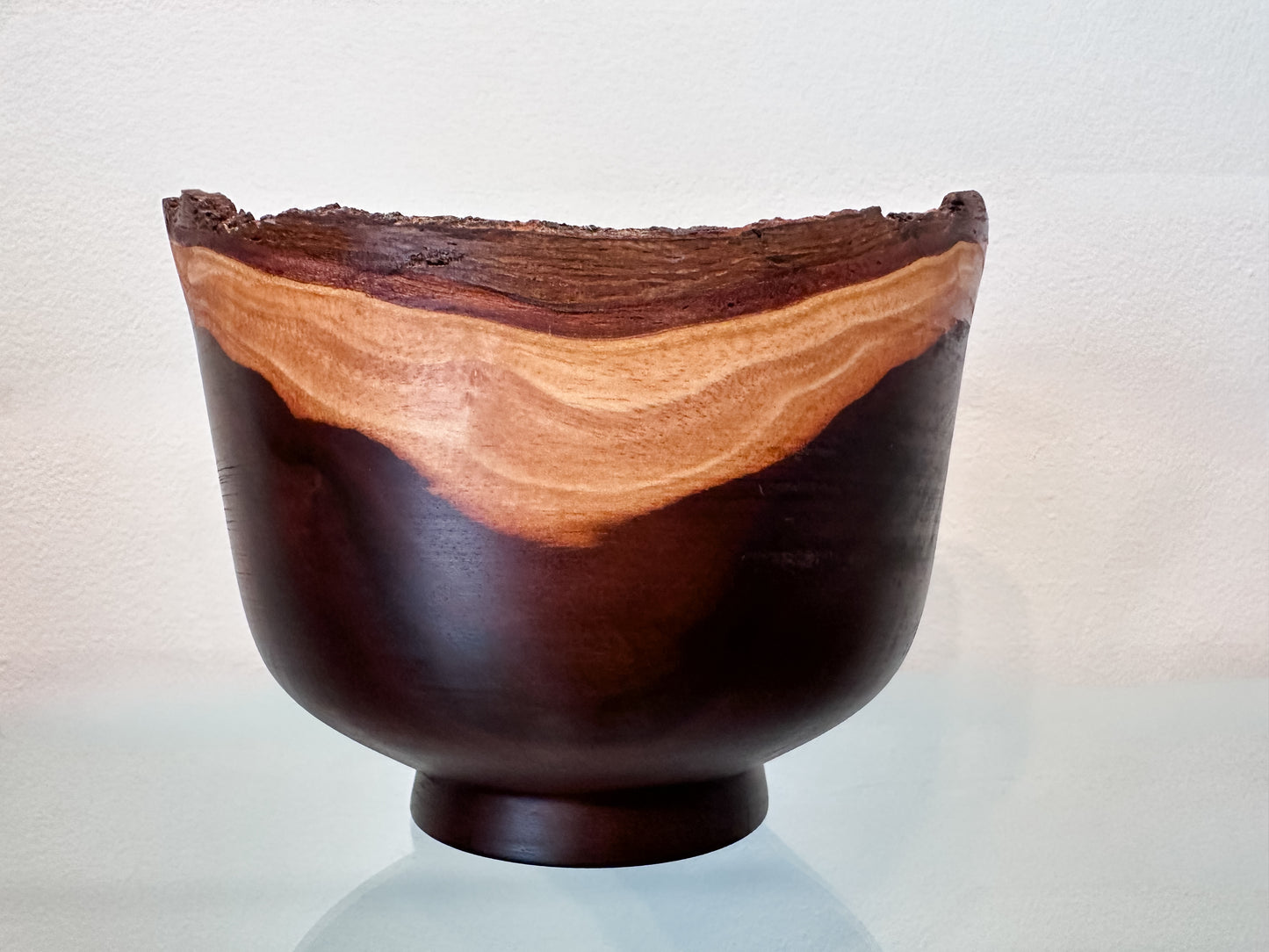 Natural Edge Artisanal Milo Wood Bowl, Handmade in Hawaii by Bowl Turner Llosh Winne